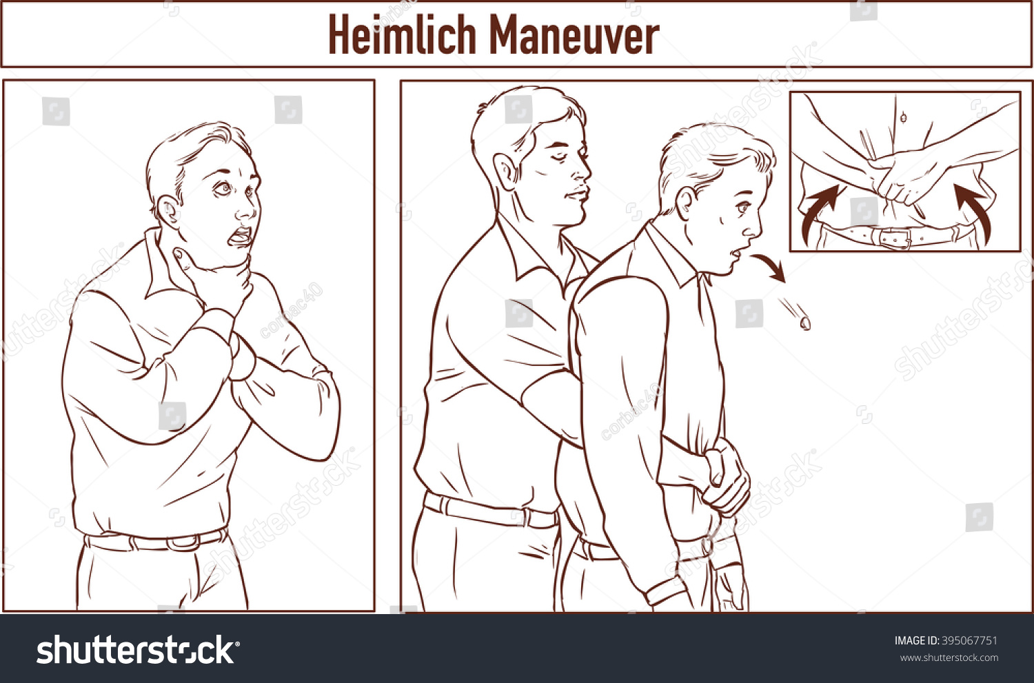 Clip Art Of One Man Stands Behind The Conscious Victim With His Hands ...