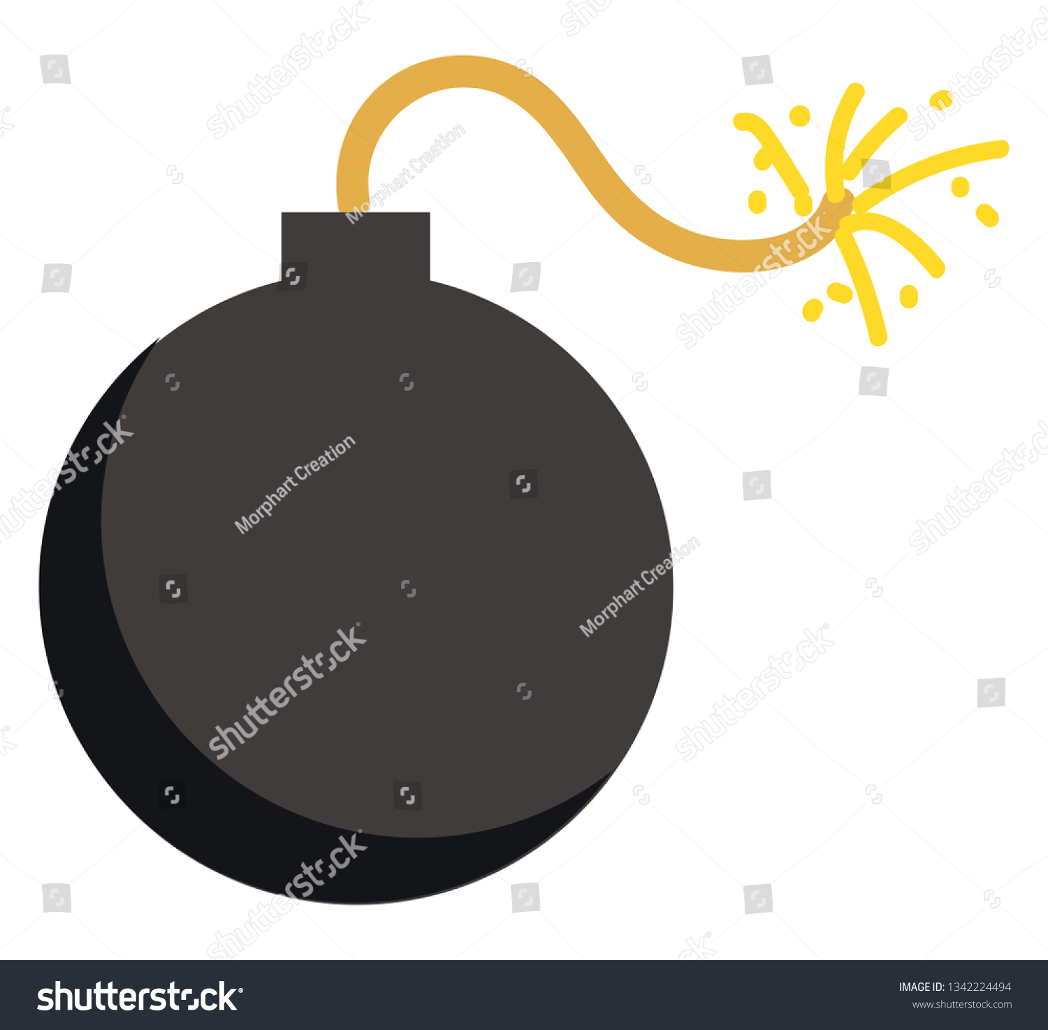Clipart Black Explosive Bomb Strings On Stock Vector (Royalty Free