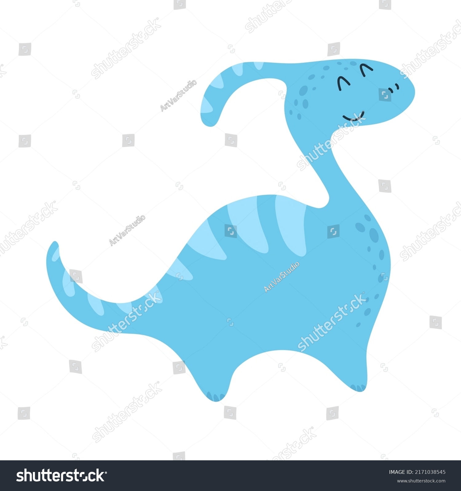 Clipart Parasaurolophus Cartoon Style Cute Clip Stock Vector (Royalty ...