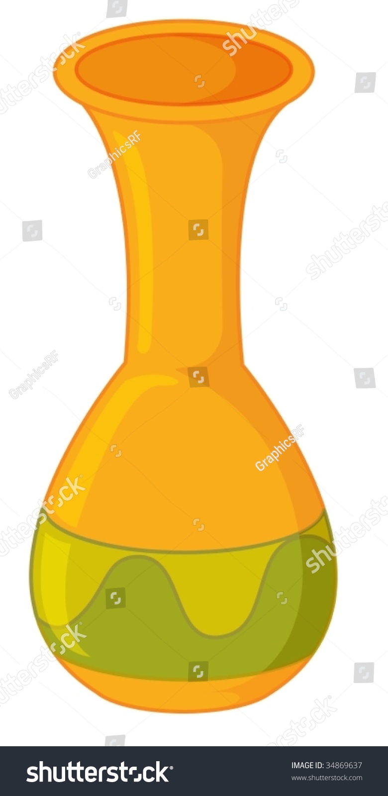 Clipart Style Cartoon Vase Stock Vector 34869637 - Shutterstock