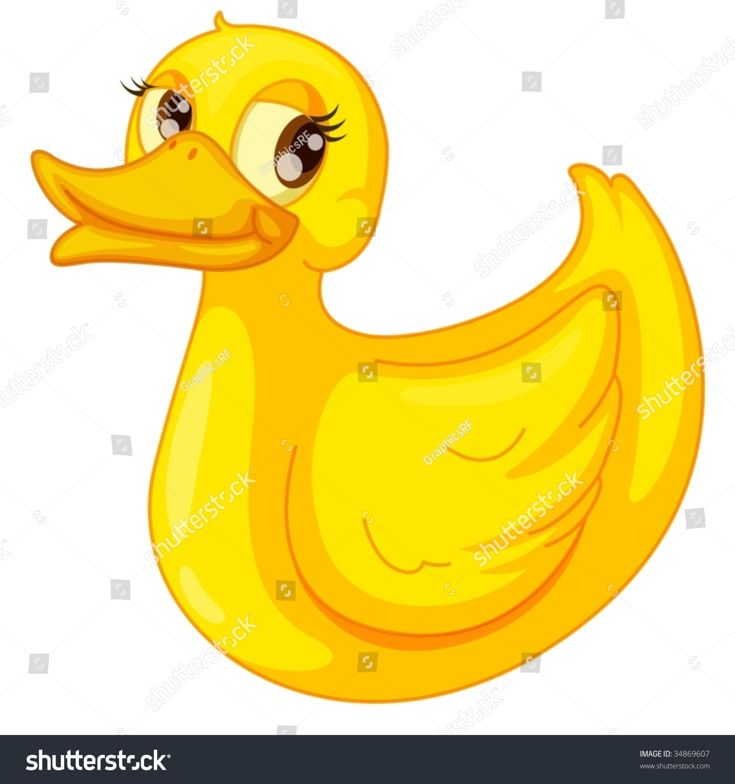 Clipart Style Cartoon Of Duck Stock Vector Illustration 34869607 ...