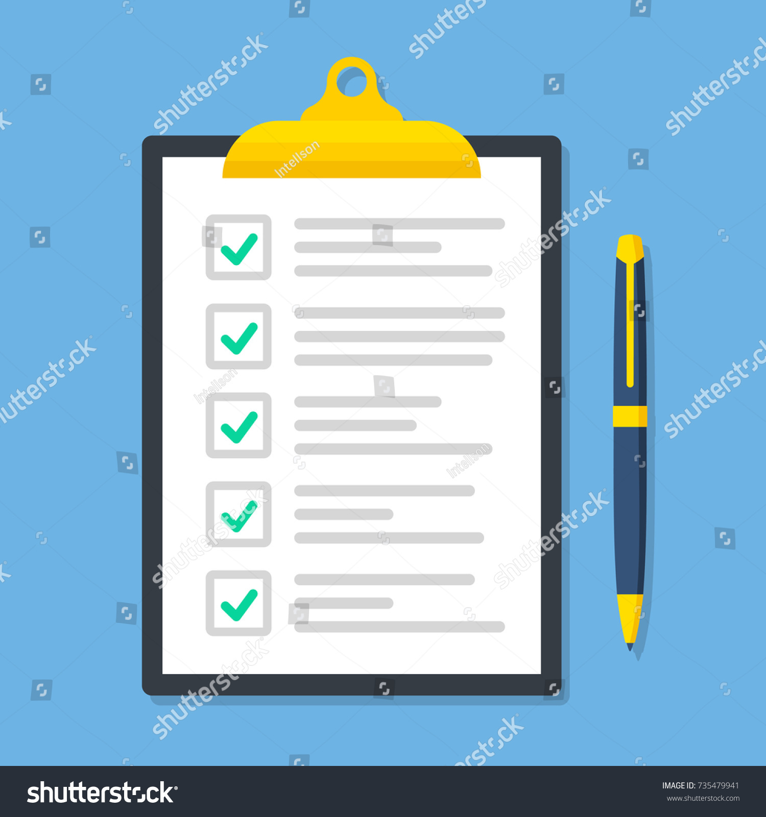 Clipboard Checklist Flat Style Stosk Vector Stock Vector (Royalty Free ...