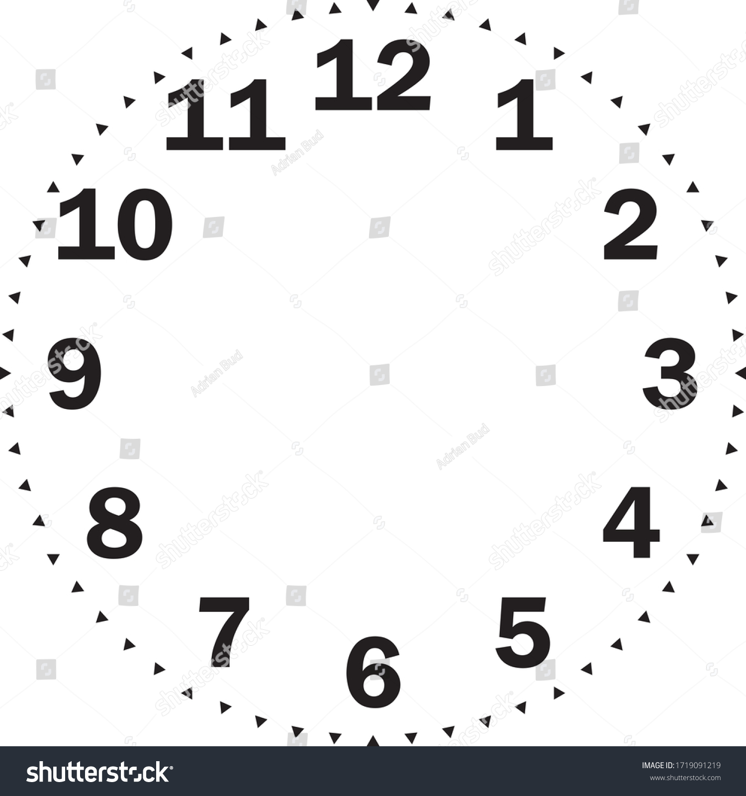 Clock Dial Enormous Hours Small Triangles Stock Vector (Royalty Free ...