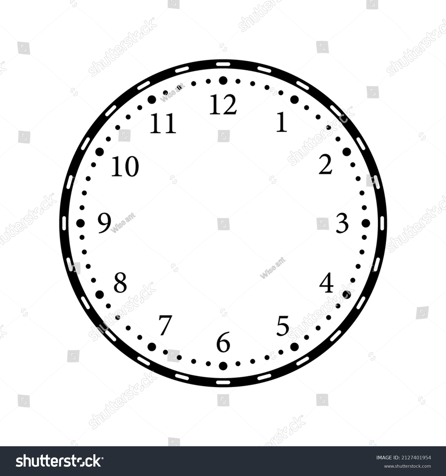 Clock Dial Face Round Watch Face Stock Vector (Royalty Free) 2127401954 ...