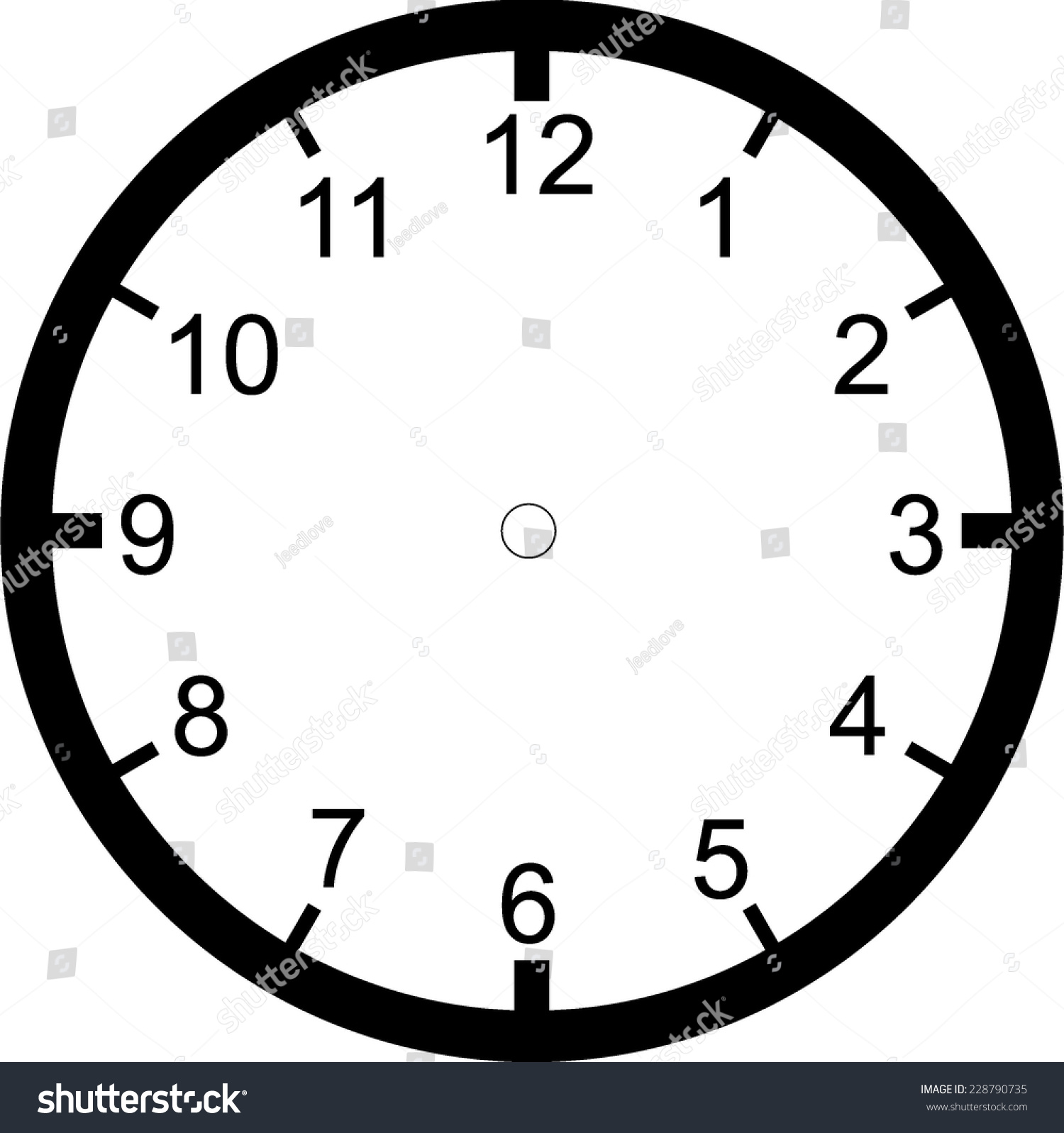 Clock Face Blank Stock Vector 228790735 - Shutterstock