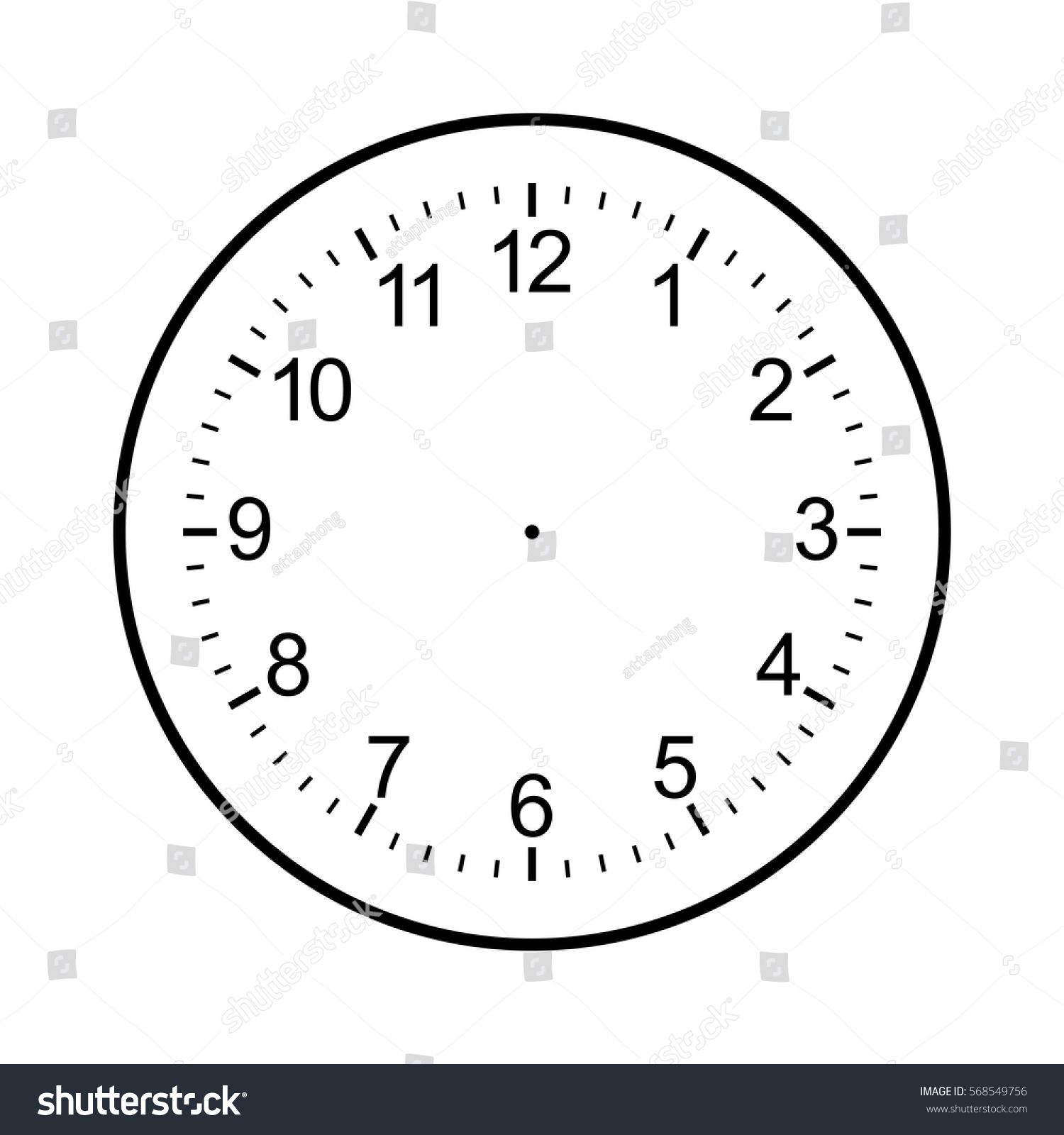 Clock Face Blank Isolated On White เวกเตอร์สต็อก ปลอดค่าลิขสิทธิ์ 568549756 Shutterstock