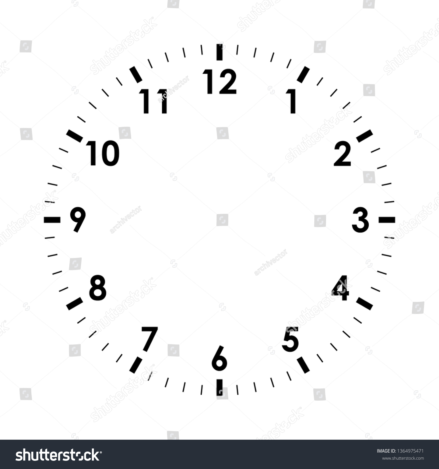 Clock Face Icon Symbol Watch Isolated Stock Vector (Royalty Free ...