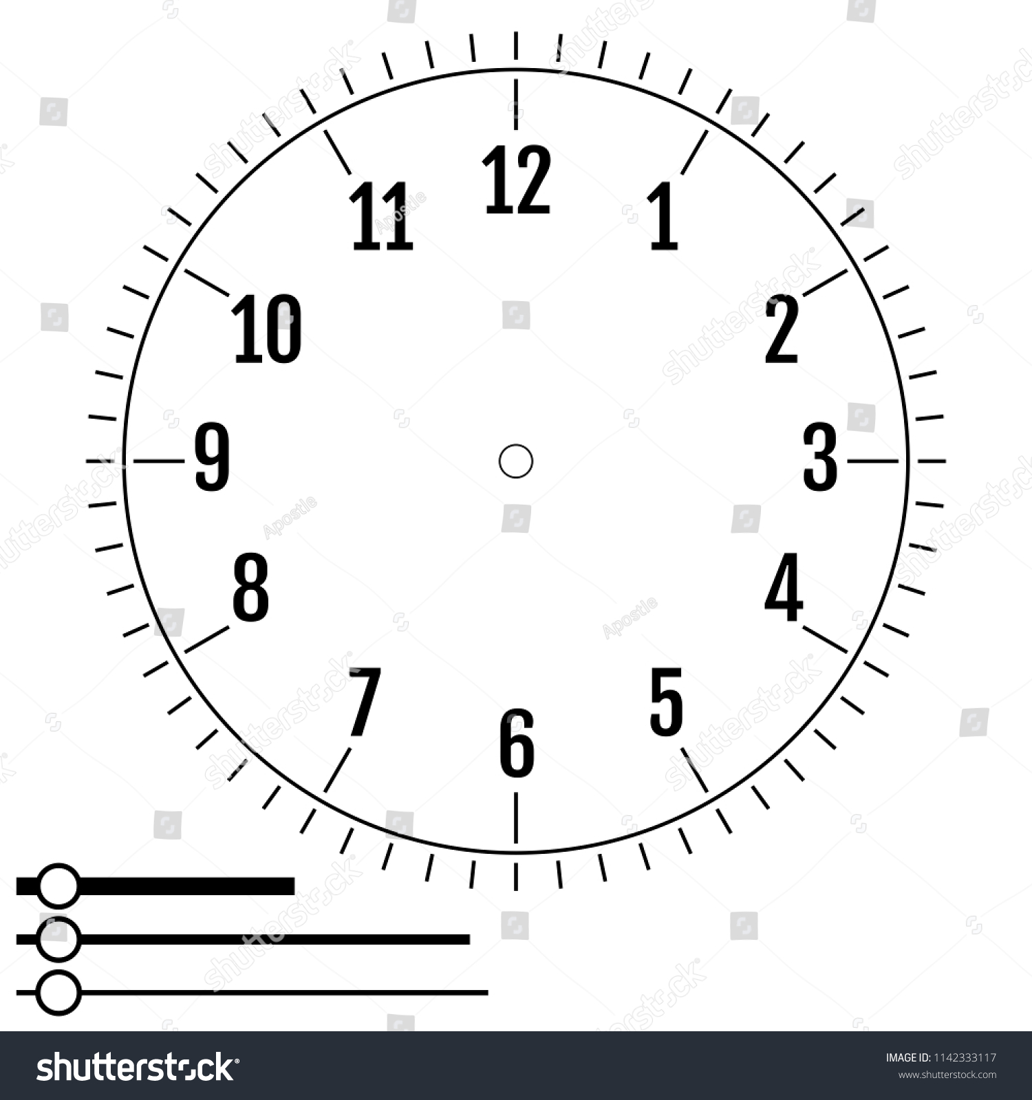 Clock Face Round Design Men Blank Stock Vector (royalty Free) 1142333117