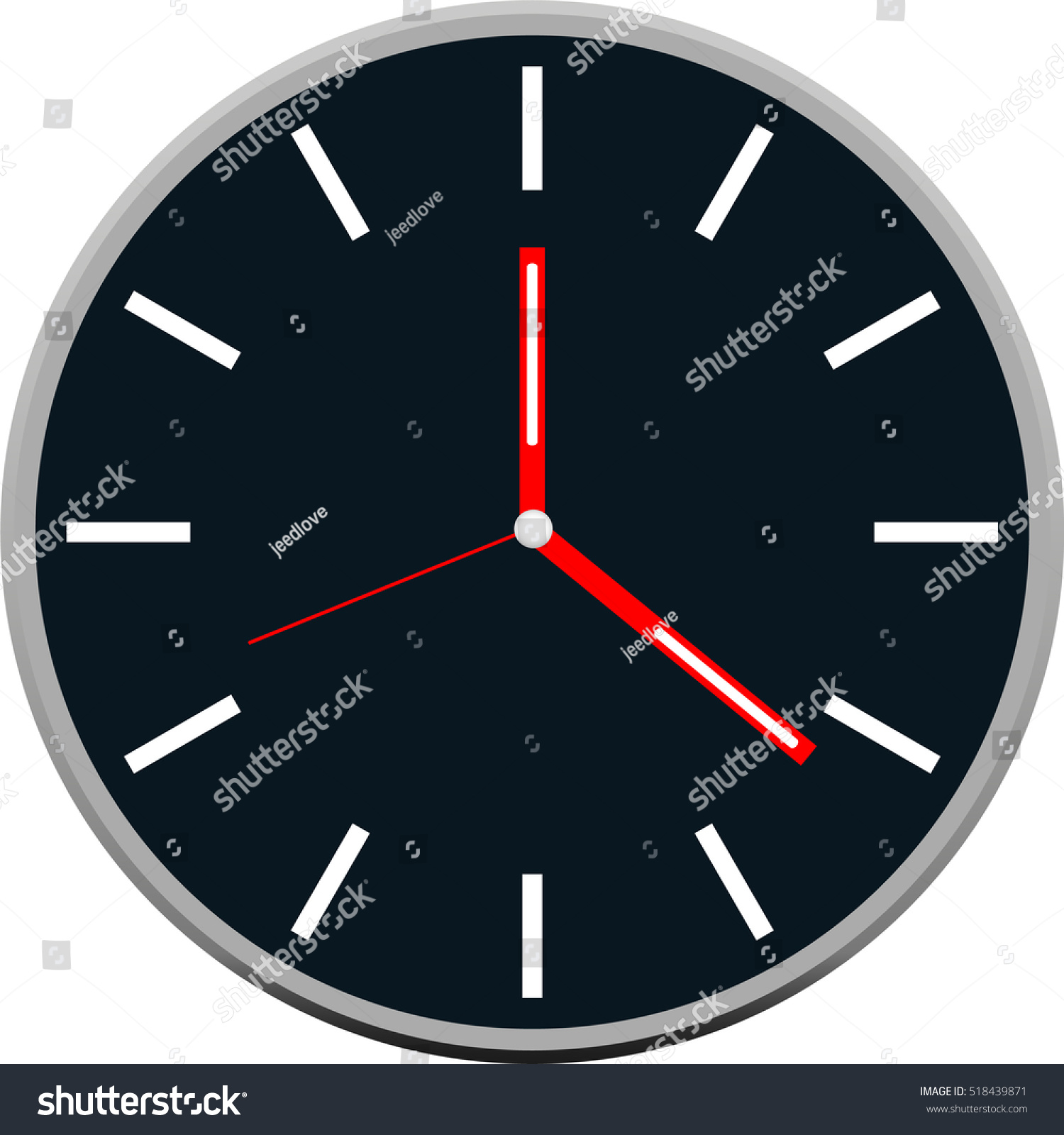 Clock Face Vector - 518439871 : Shutterstock