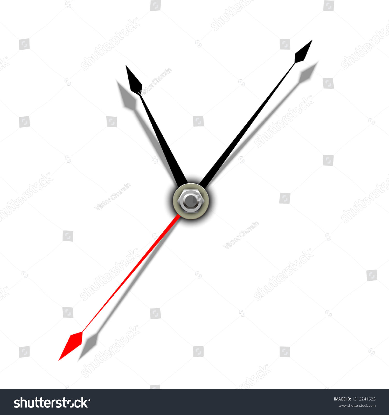 時計の針 アナログ時計の一部 または時計 白い背景にベクターイラスト のベクター画像素材 ロイヤリティフリー