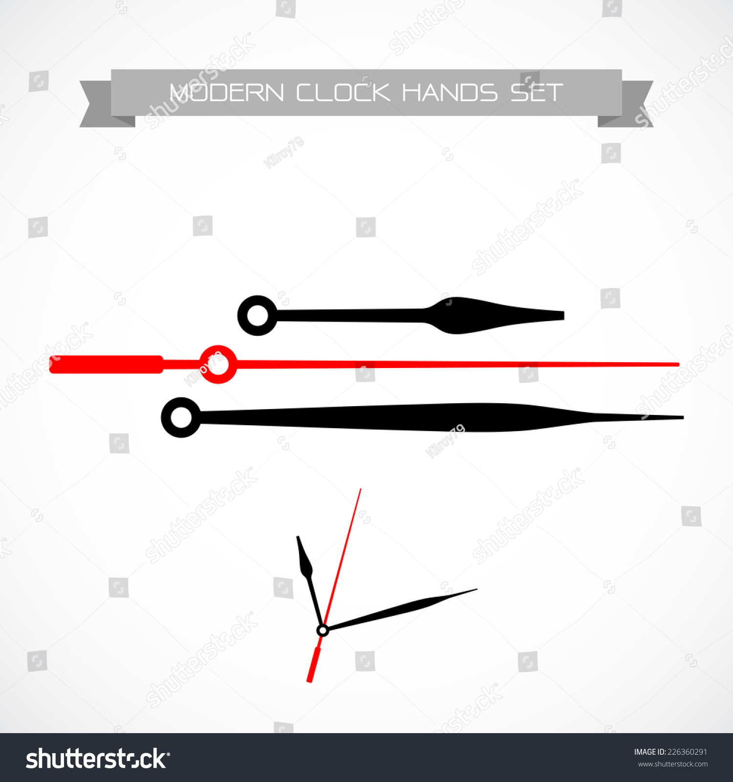 Clock Hands Vector Isolated On White Stock Vector (Royalty Free