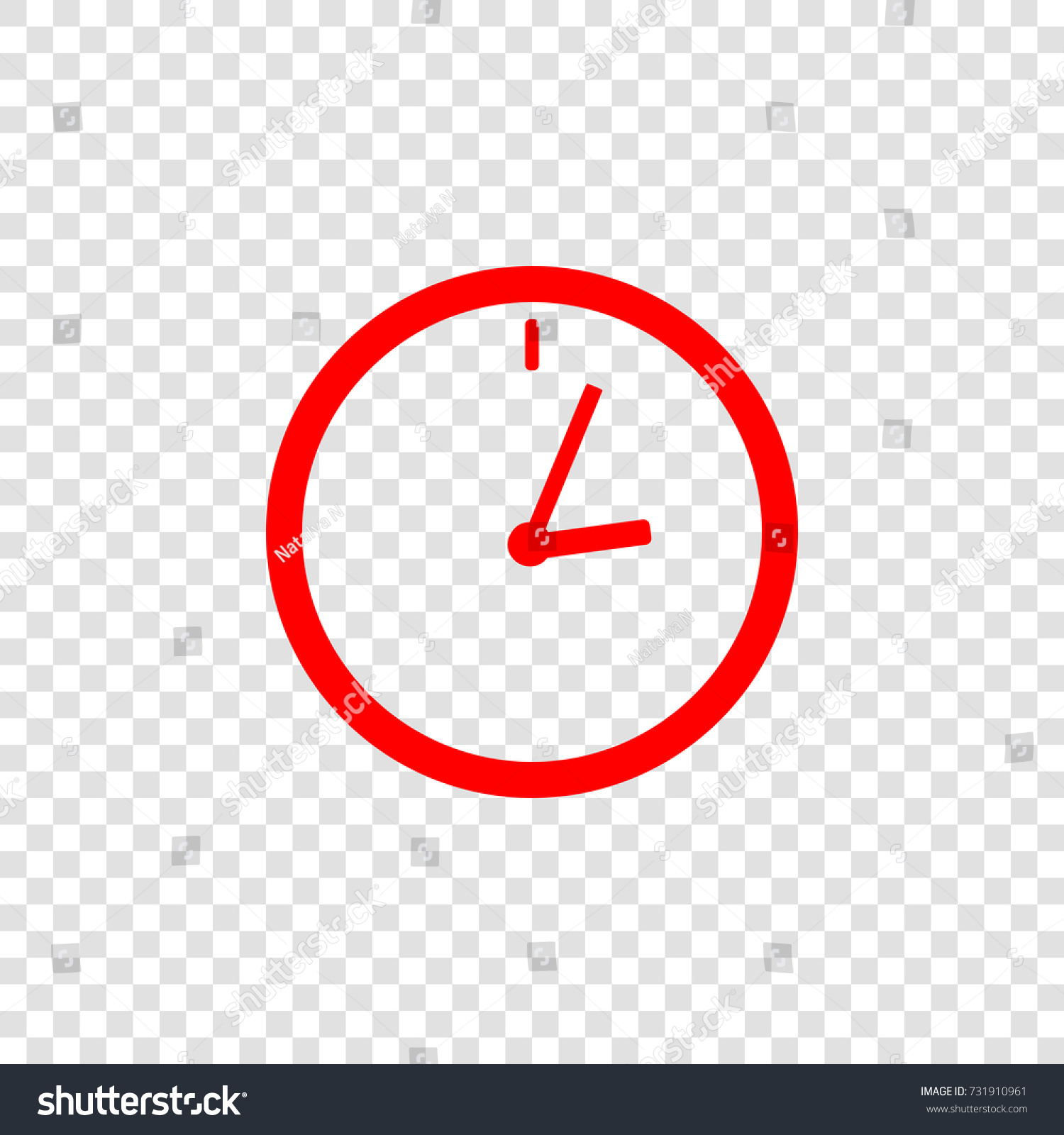 Clock Icon Time Icon Vector Red Stock Vector Royalty Free