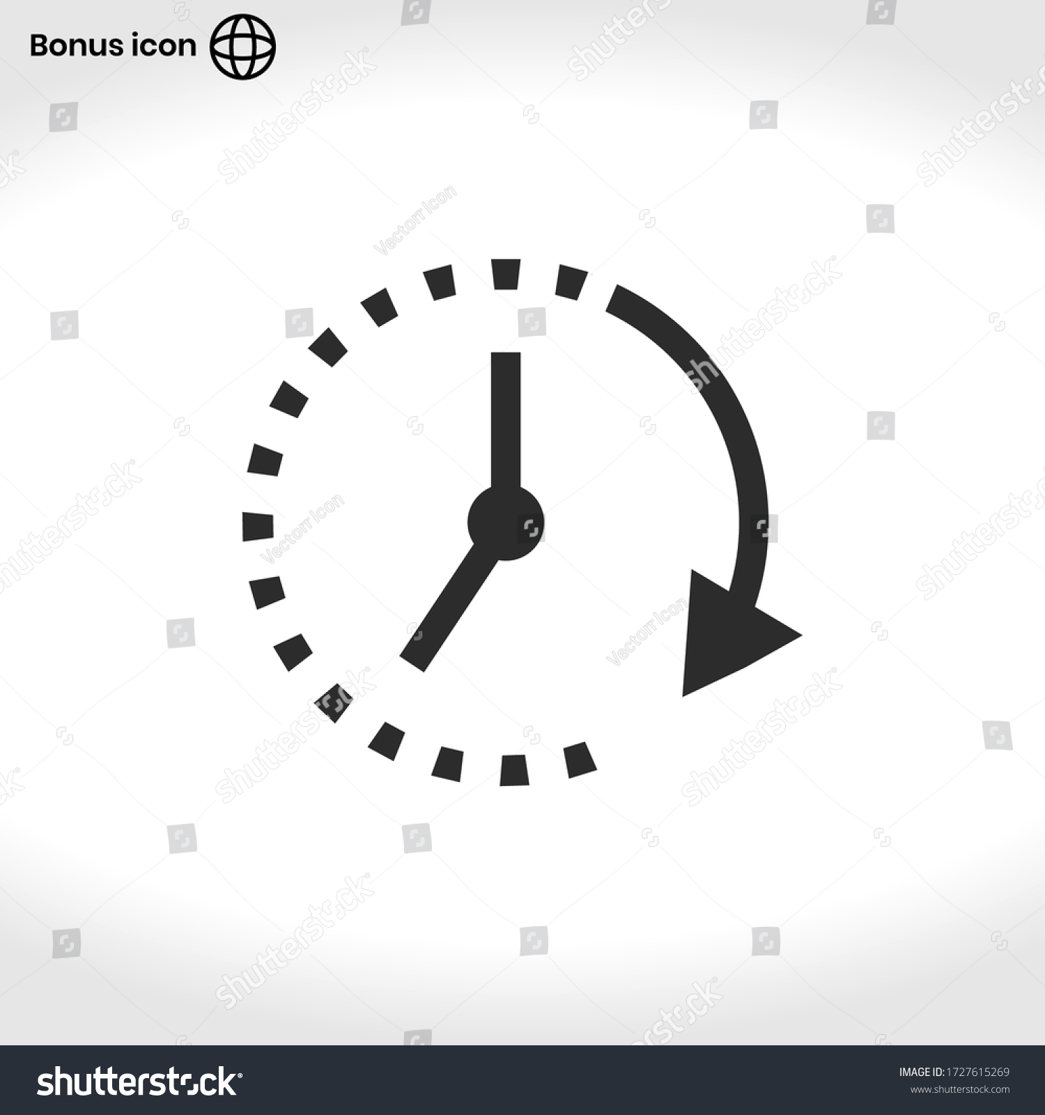 Clock Icon Vector Passage Time Stock Vector (Royalty Free) 1727615269