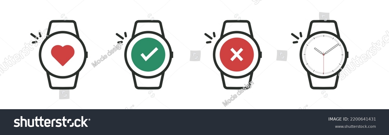 SVG of Clock icons with completed, denied with hours and health monitoring information. svg