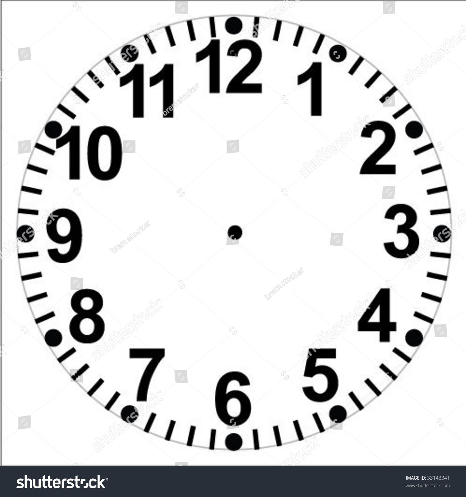 Clock Layout Stock Vector Illustration 33143341 : Shutterstock