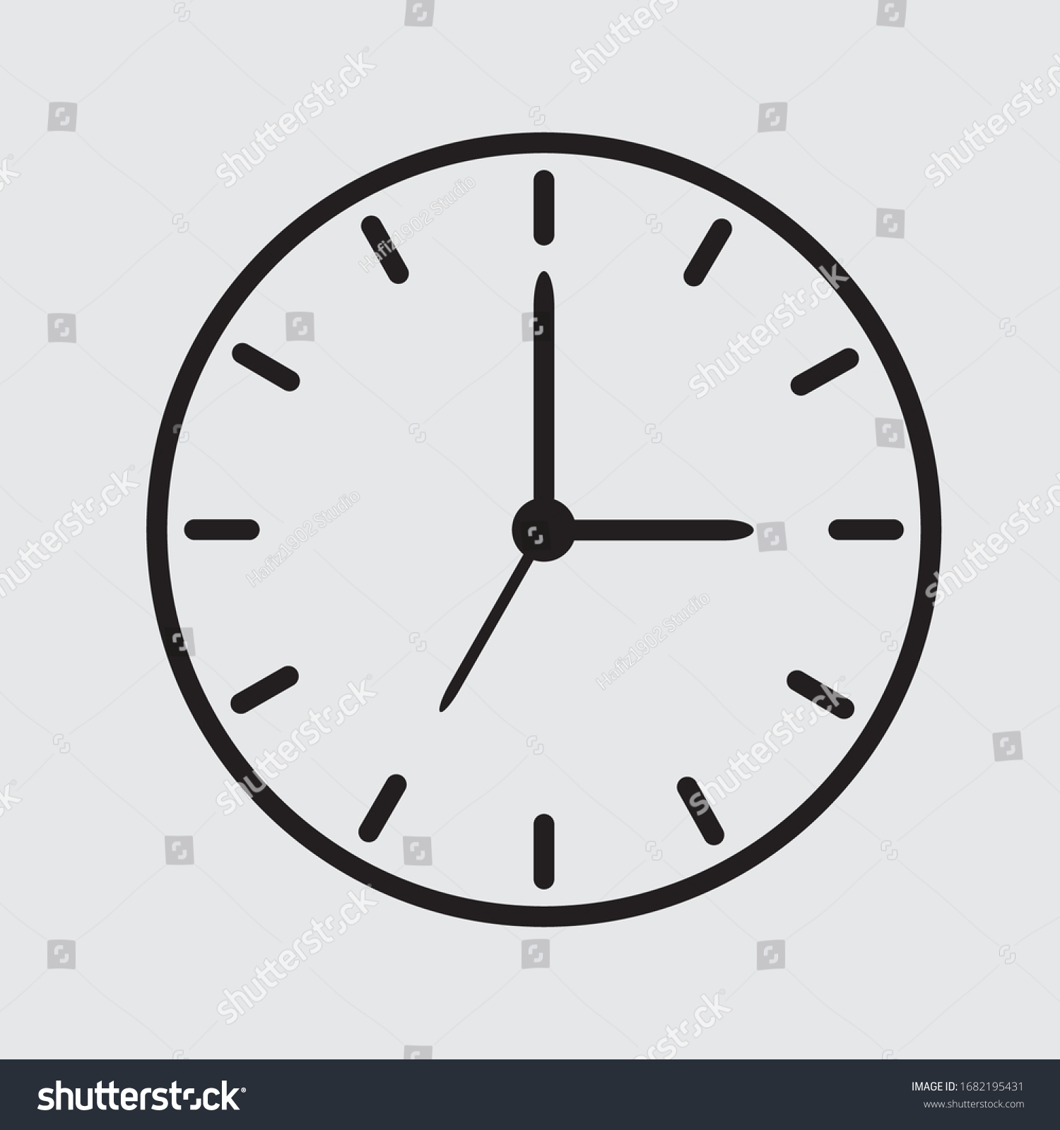 Clock Time Icon On Background Vector Stock Vector (Royalty Free) 1682195431