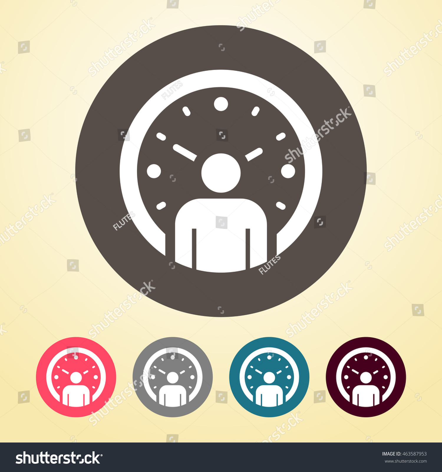 Clock User Icon Round Shape Stock Vector (Royalty Free) 463587953 ...