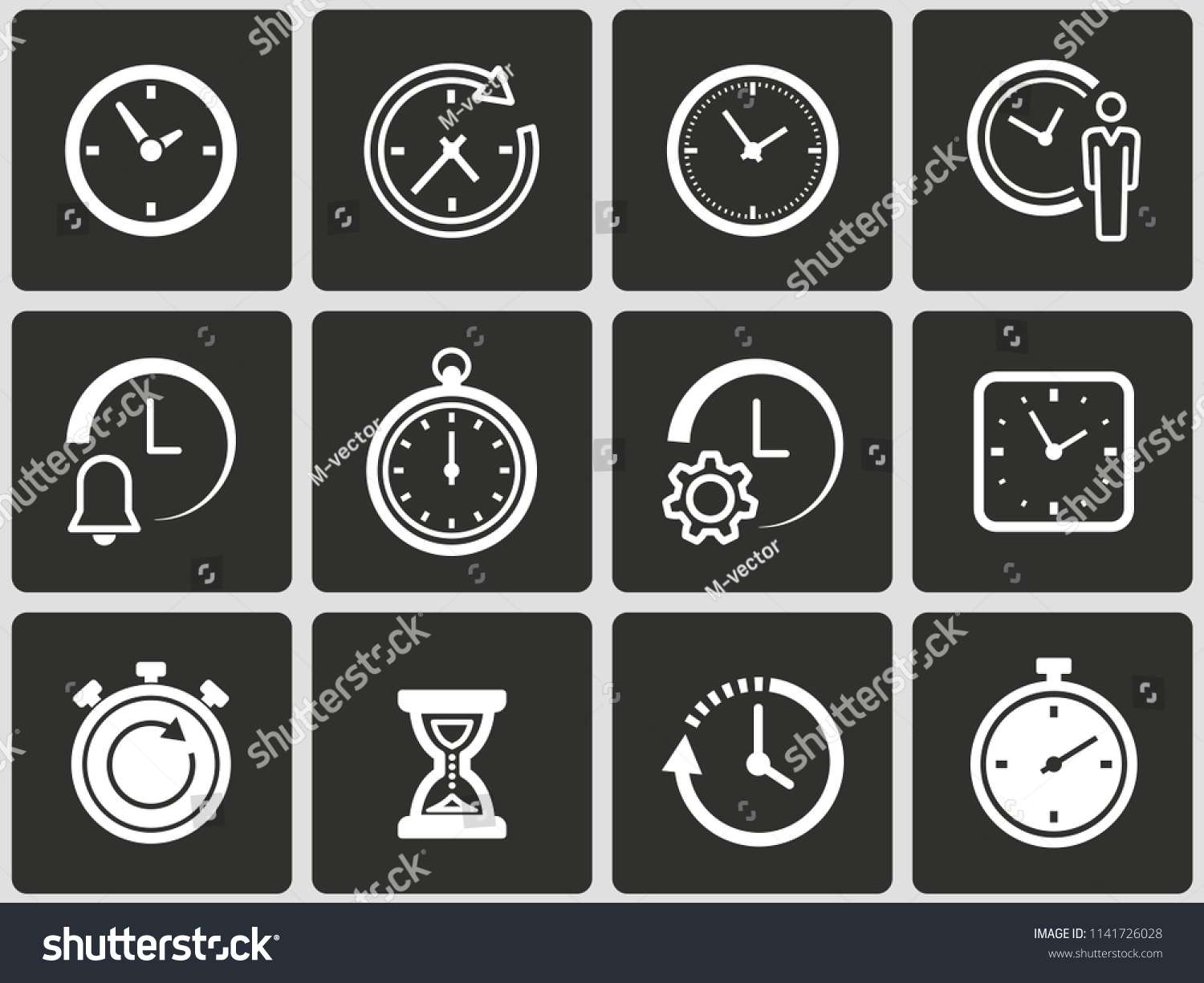 Clock Vector Icons Set Illustration Isolated Stock Vector Royalty Free 1141726028 Shutterstock 4933