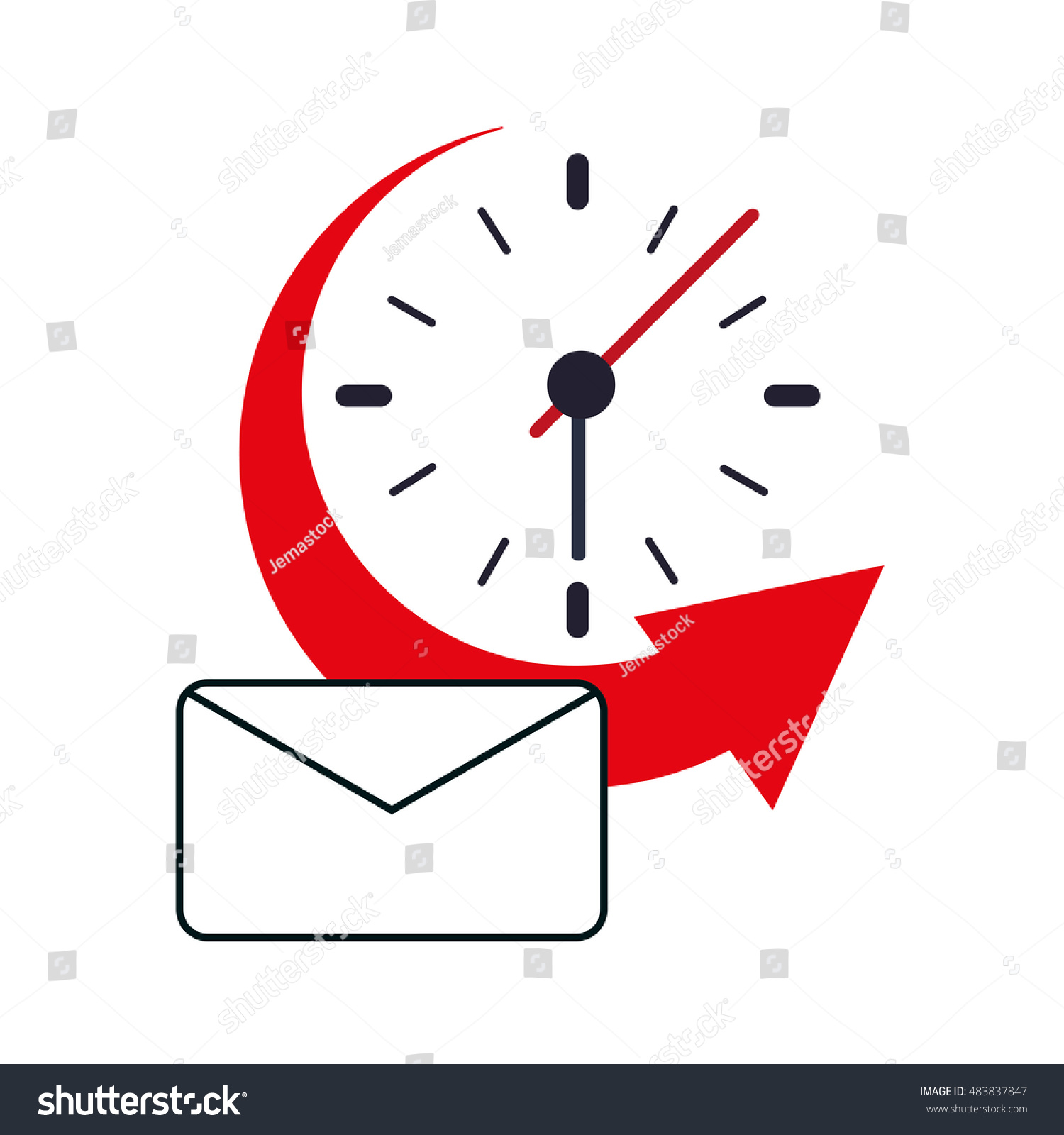 Clock Arrow Envelope Icon Stock Vector (Royalty Free) 483837847