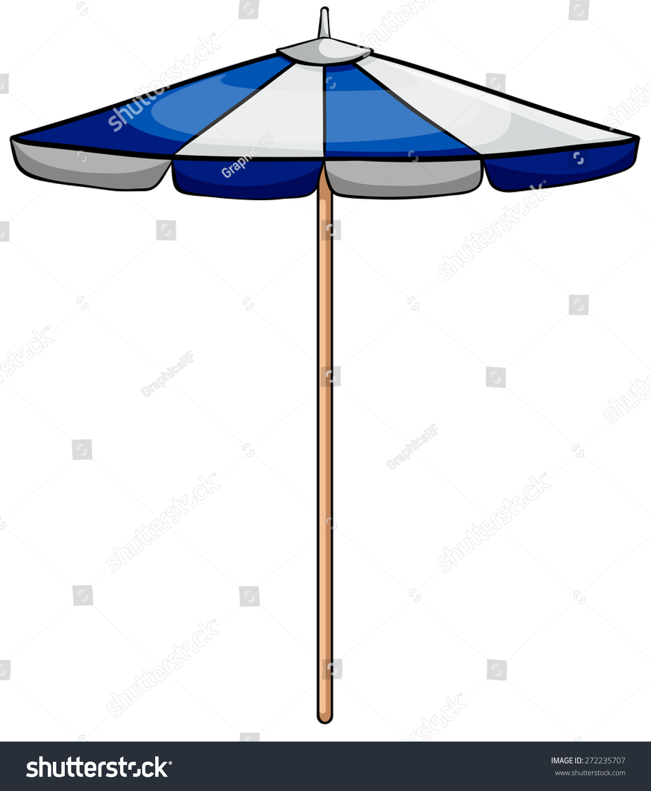 stock vector close up blue and white umbrella