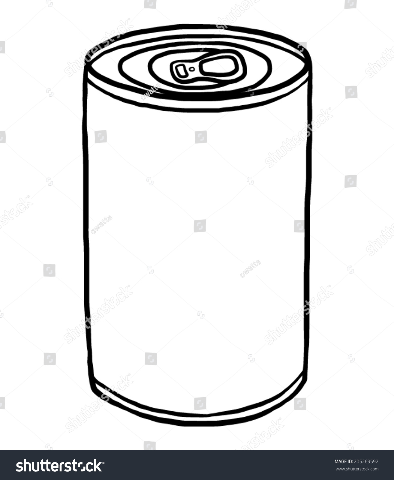 Closed Can Cartoon Vector Illustration Black Stock Vector 205269592 ...