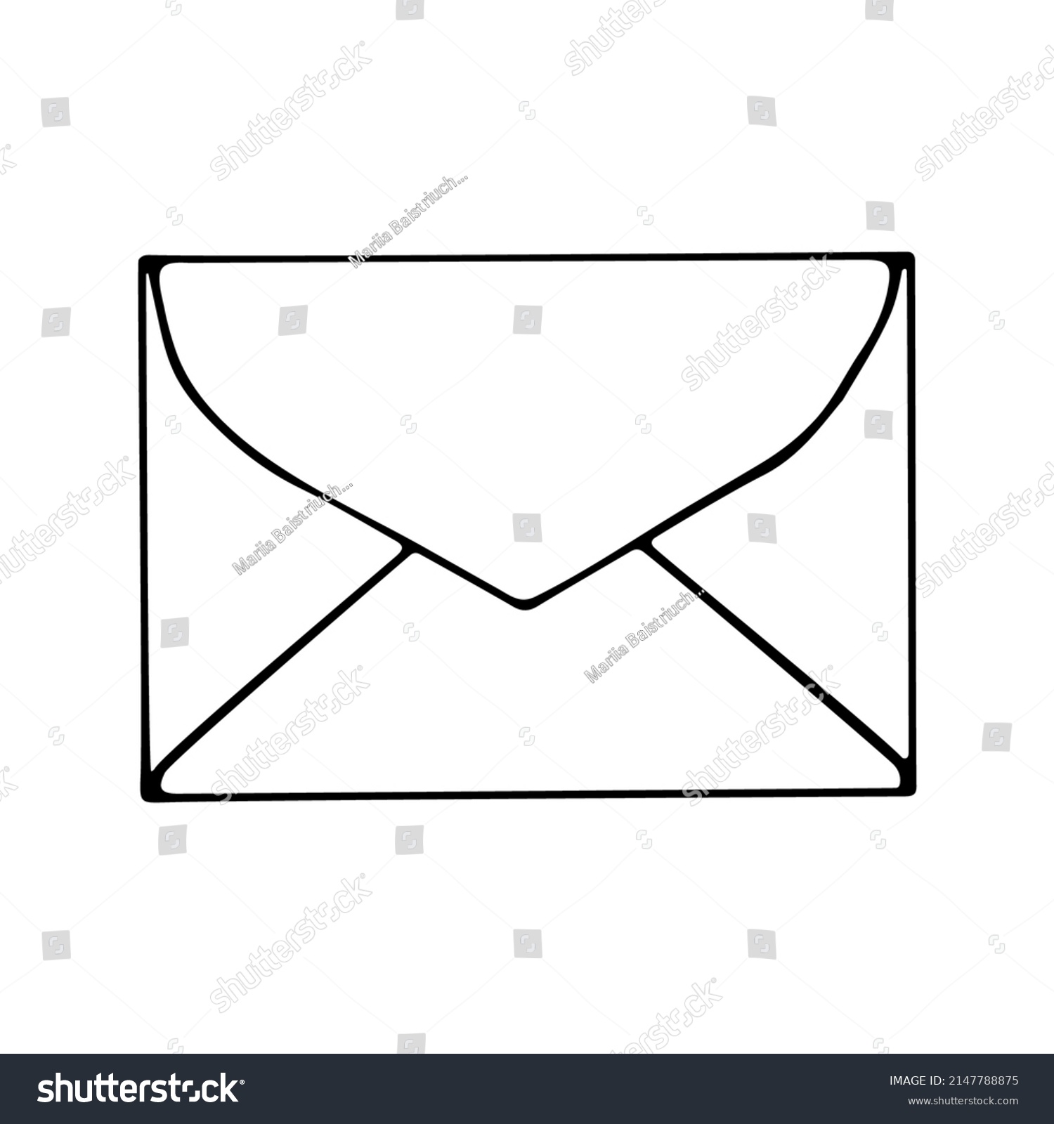 Closed Envelope Line Art Paper Letter Stock Vector (Royalty Free ...