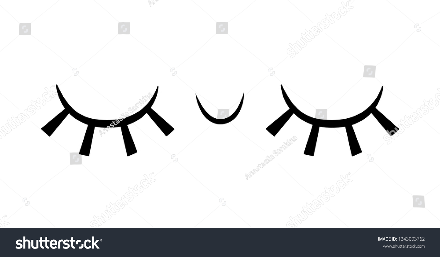 Closed Eyes Eyes Style Cartoon Kawaii Stock Vector (Royalty Free ...