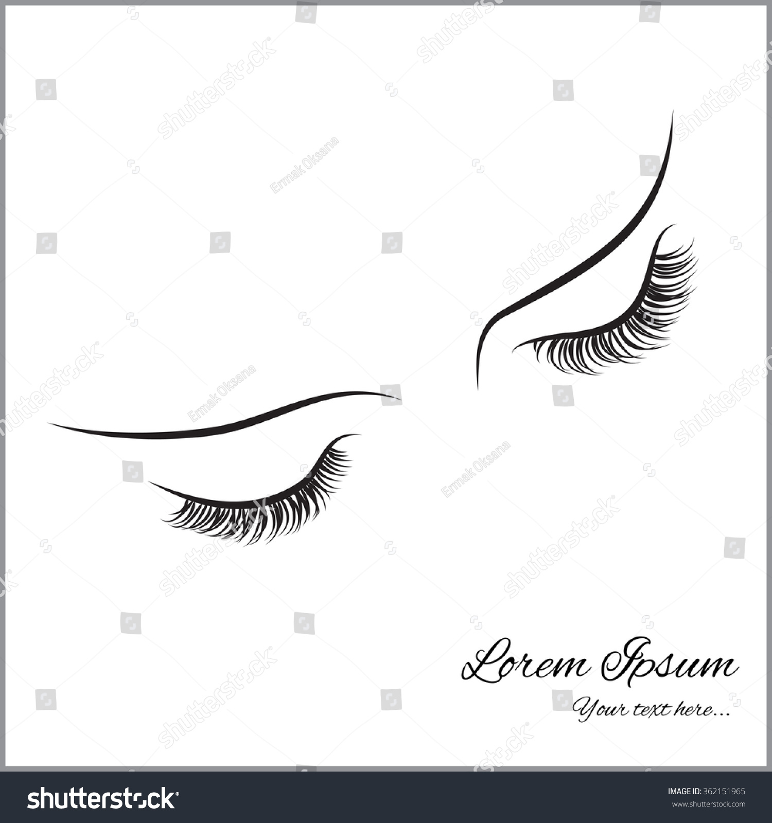 Closed Eyes Long Eyelashes Sample Logo Stock Vector (Royalty Free ...