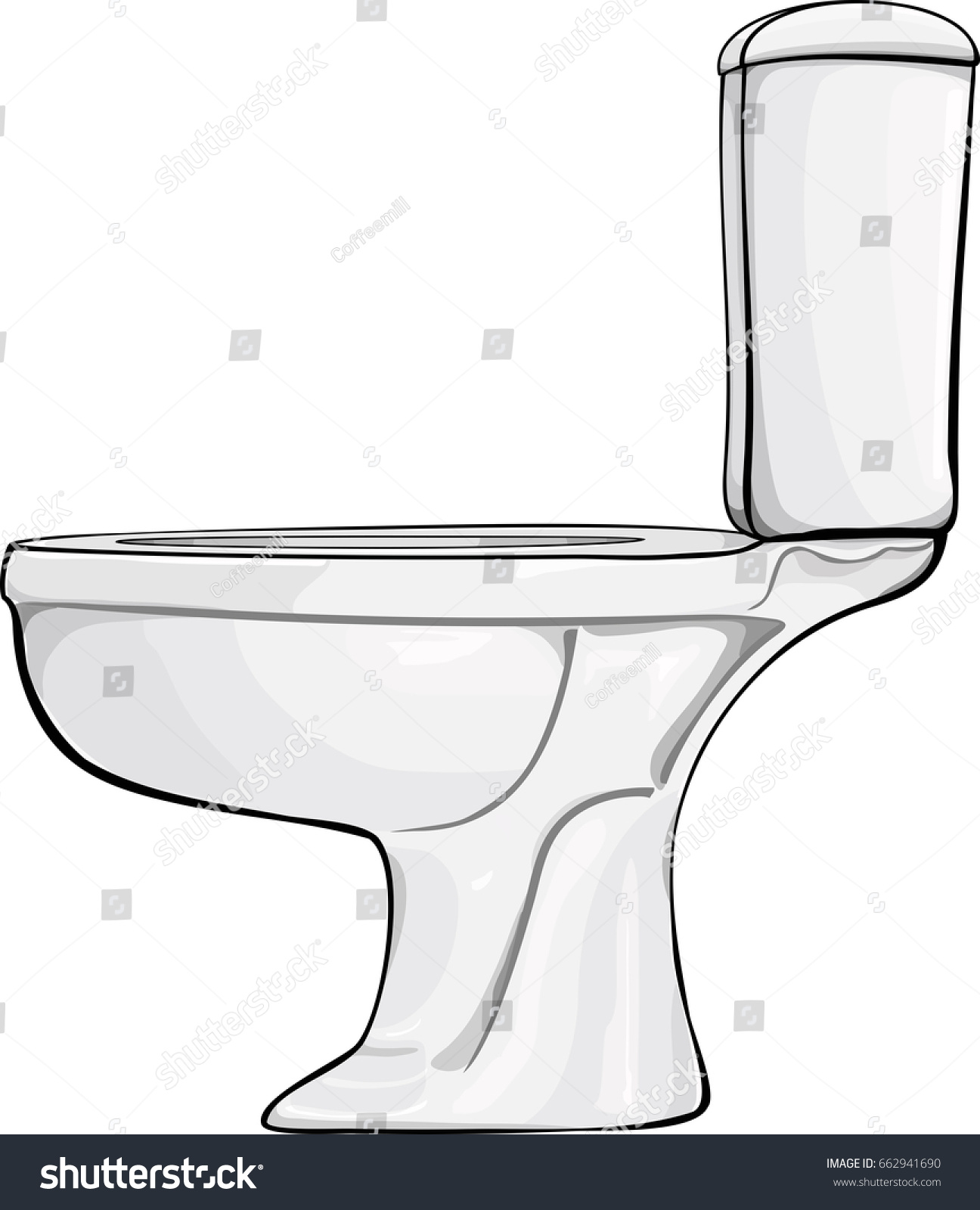 Closed Toilet Side View Isolated On Stock Vector (Royalty Free ...