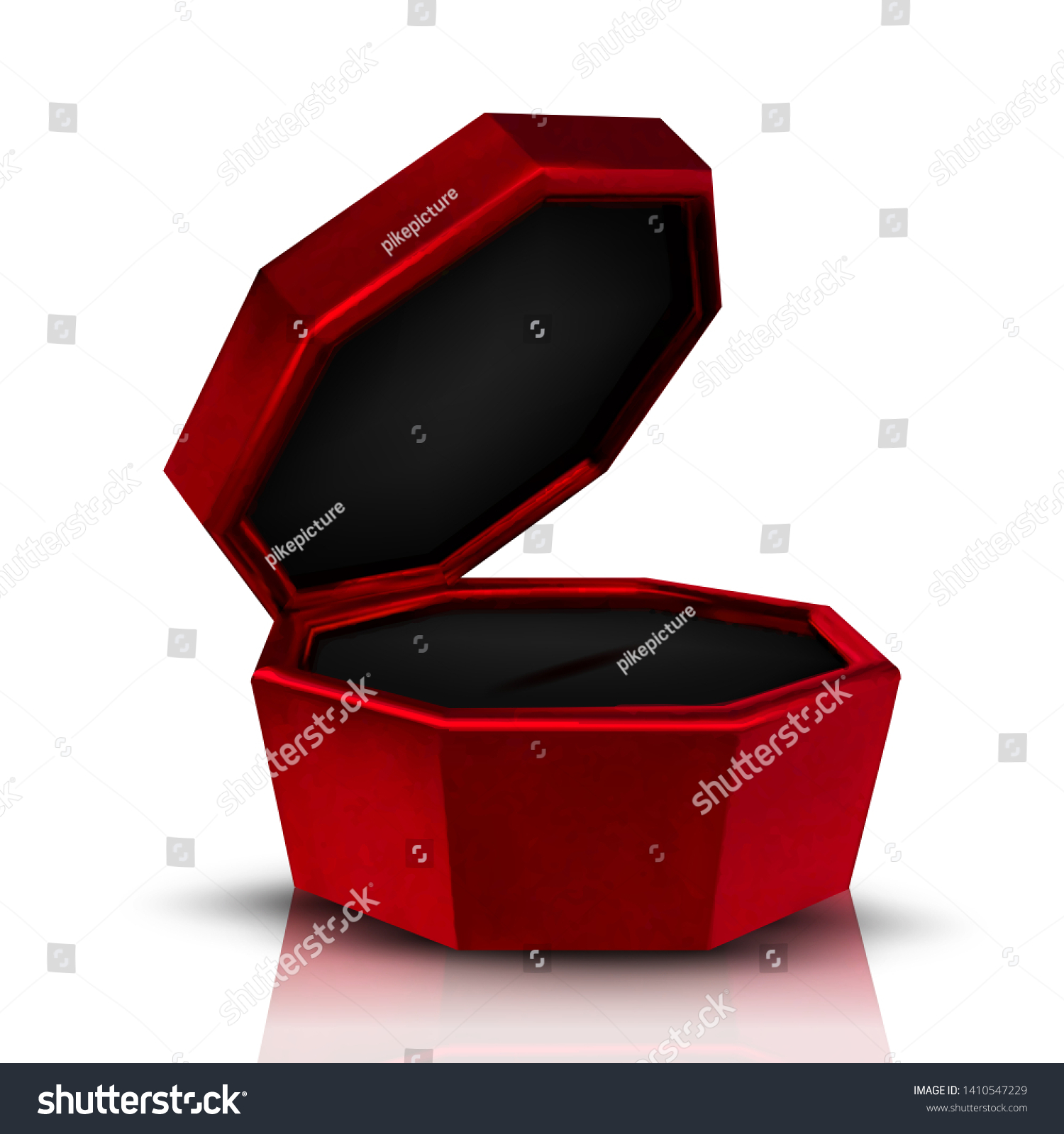 Download Closeup Empty Red Velvet Opened Jewelry Stock Vector Royalty Free 1410547229