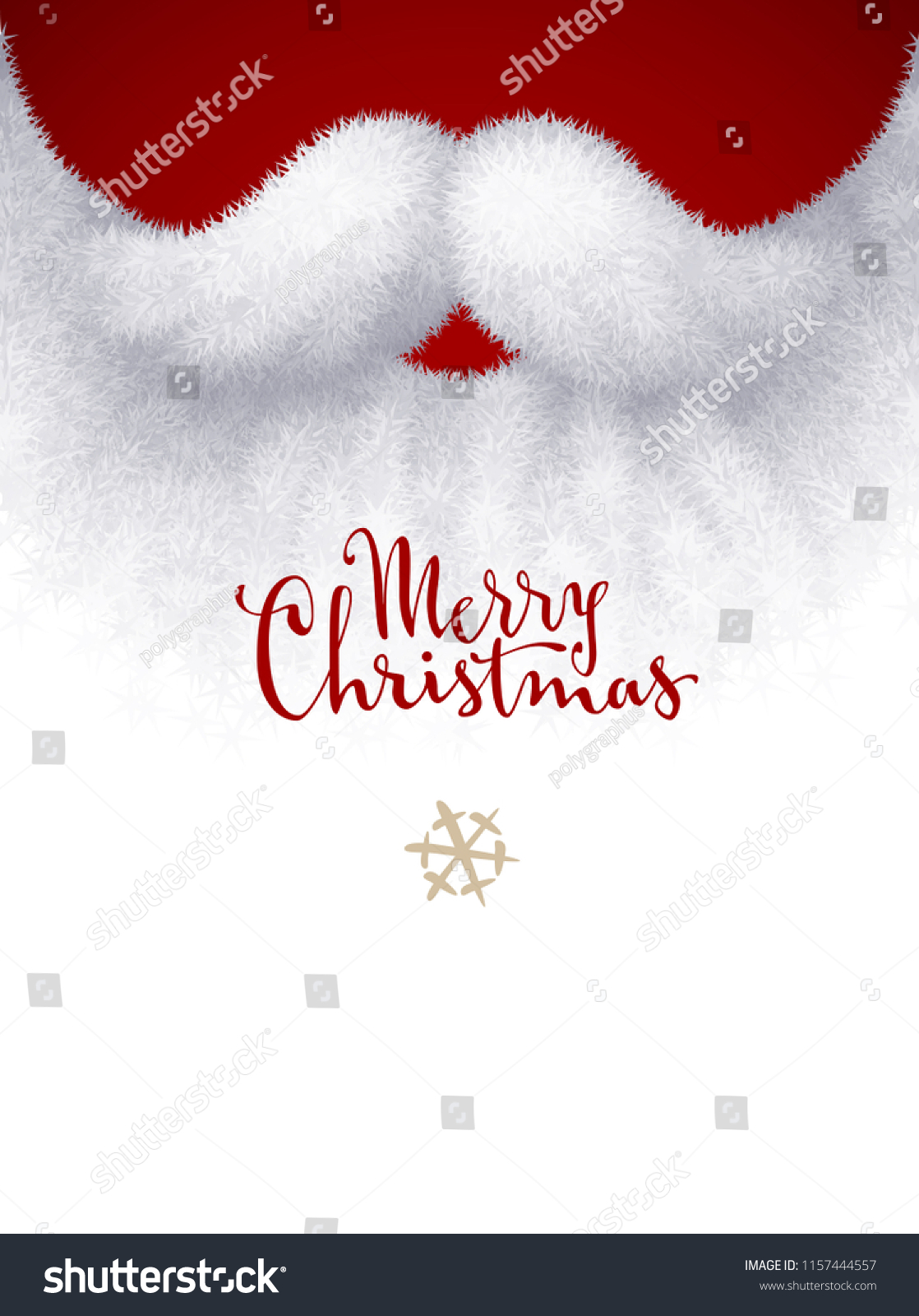 Closeup White Santa Beard Merry Christmas Stock Vector Royalty Free 1157444557
