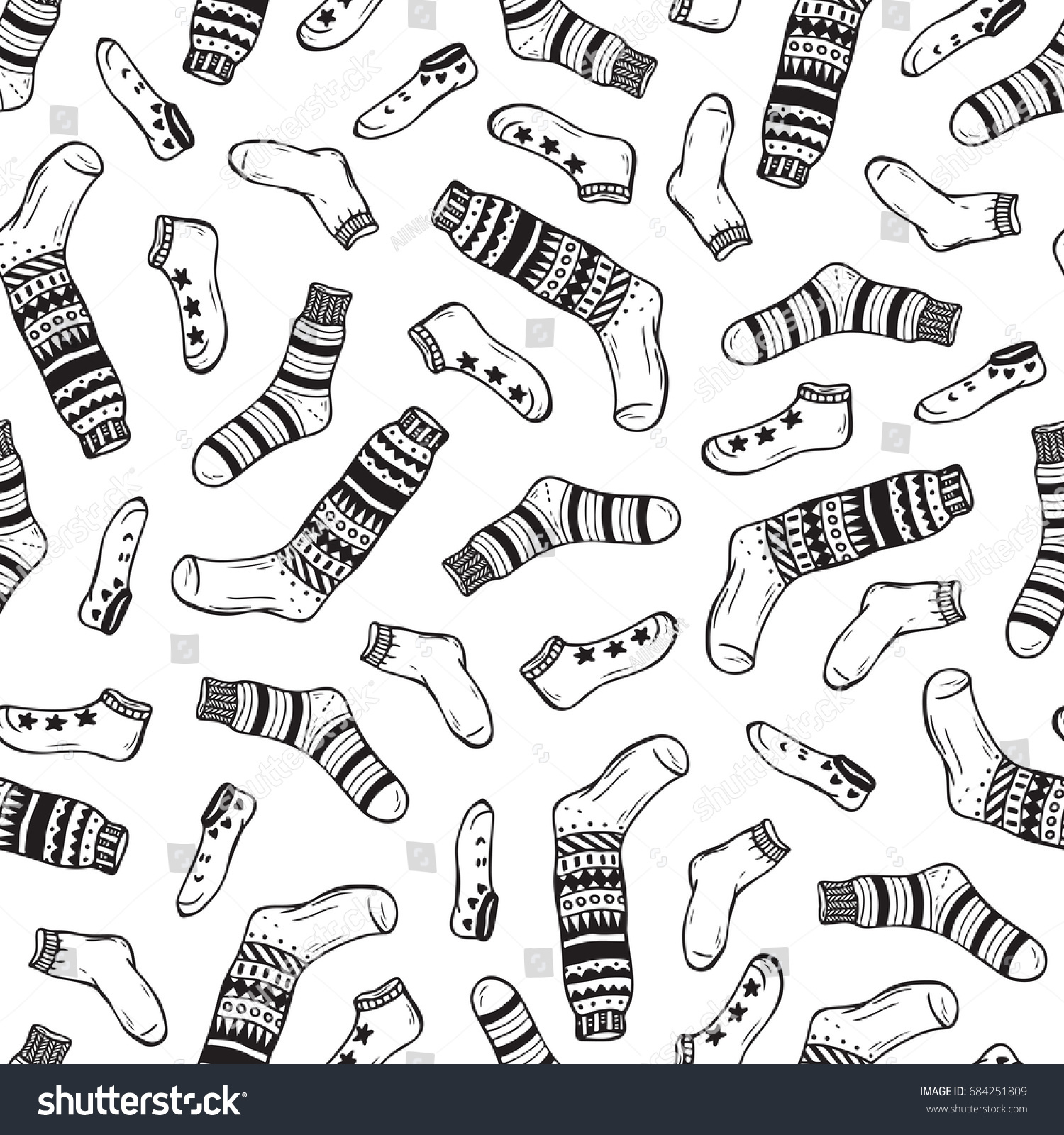 Clothes Background Socks Vector Seamless Pattern Stock Vector (Royalty ...