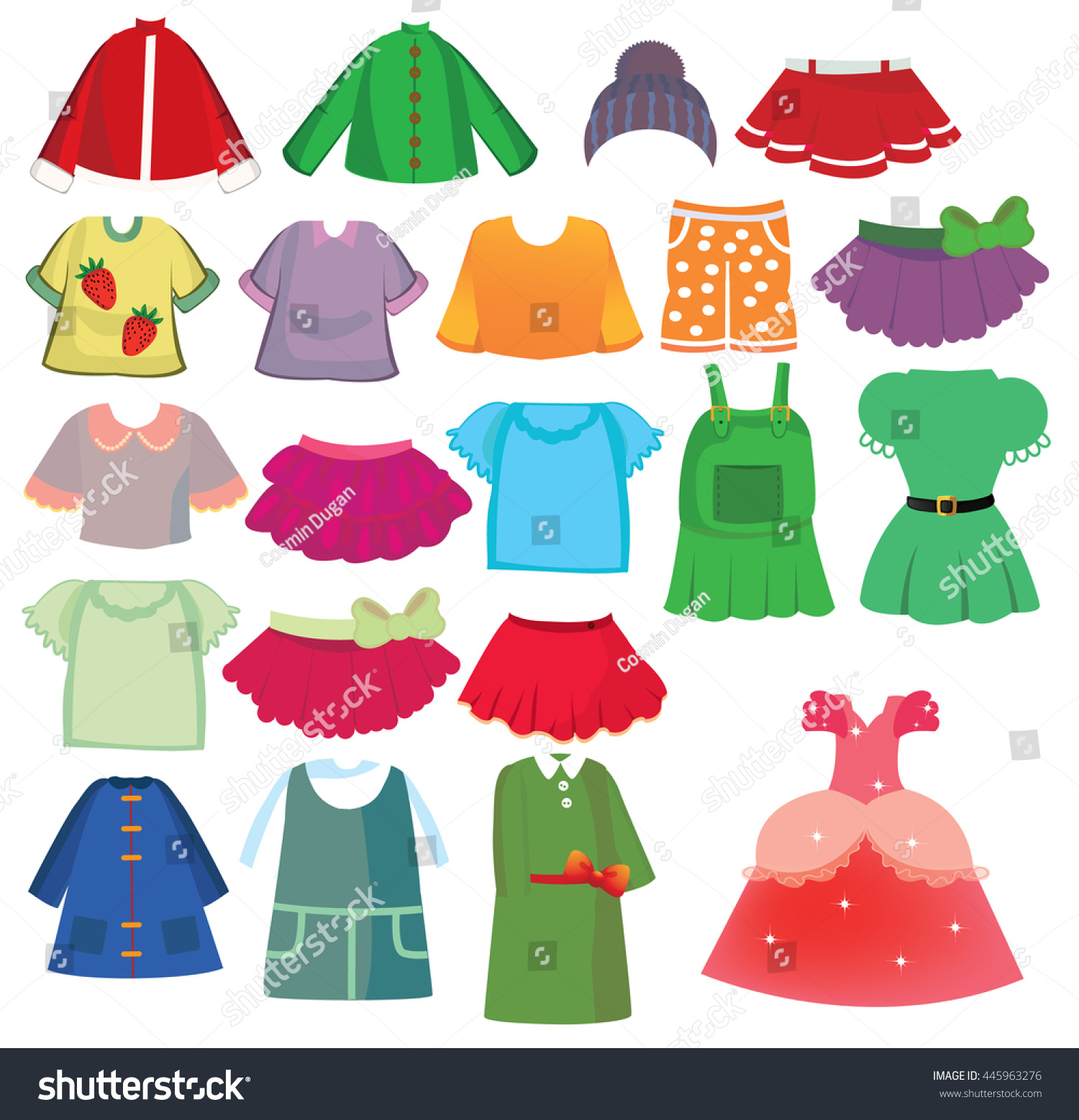 Clothes Collection Stock Vector Illustration 445963276 : Shutterstock