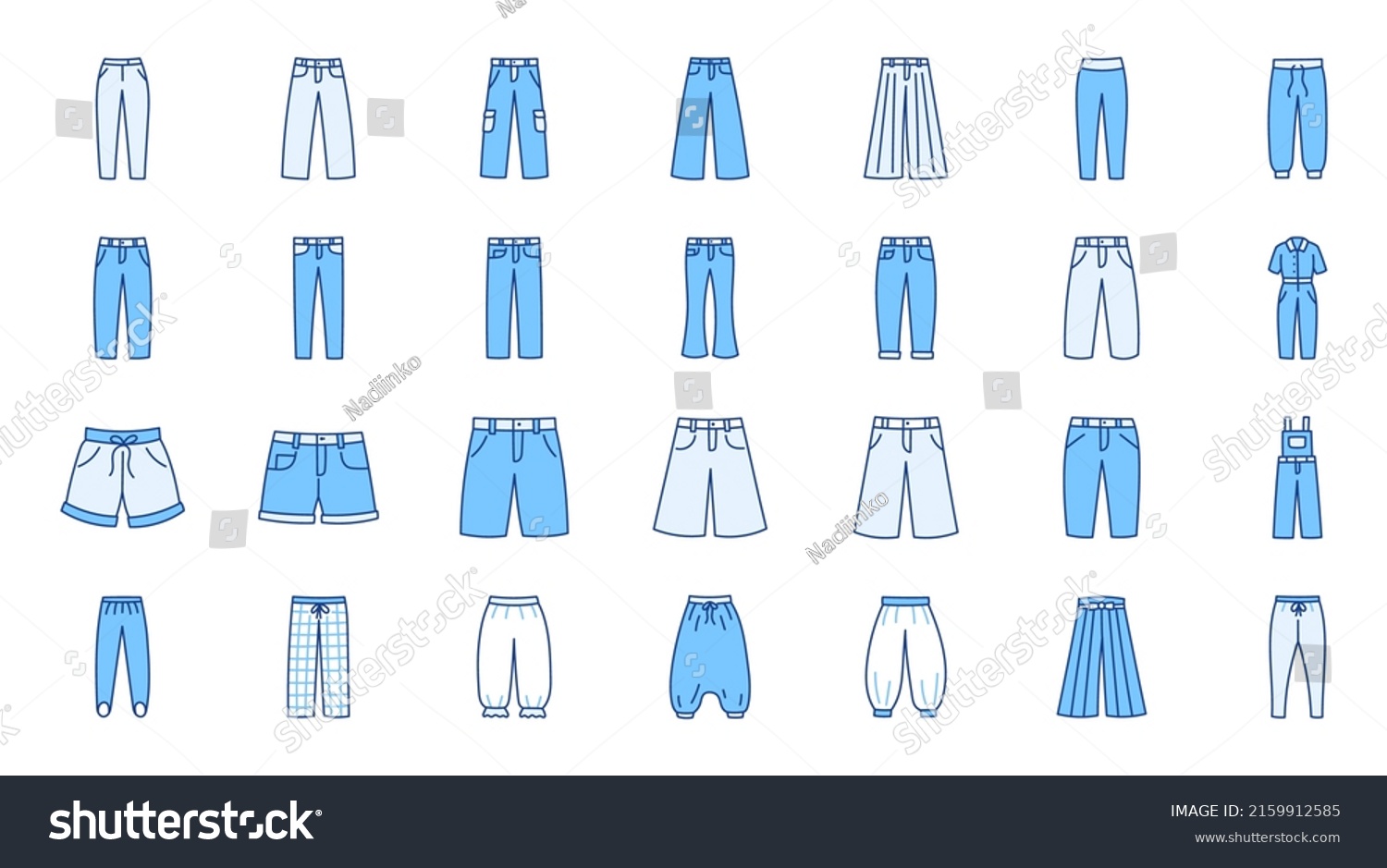 Clothes Pants Doodle Illustration Including Icons Stock Vector (Royalty ...