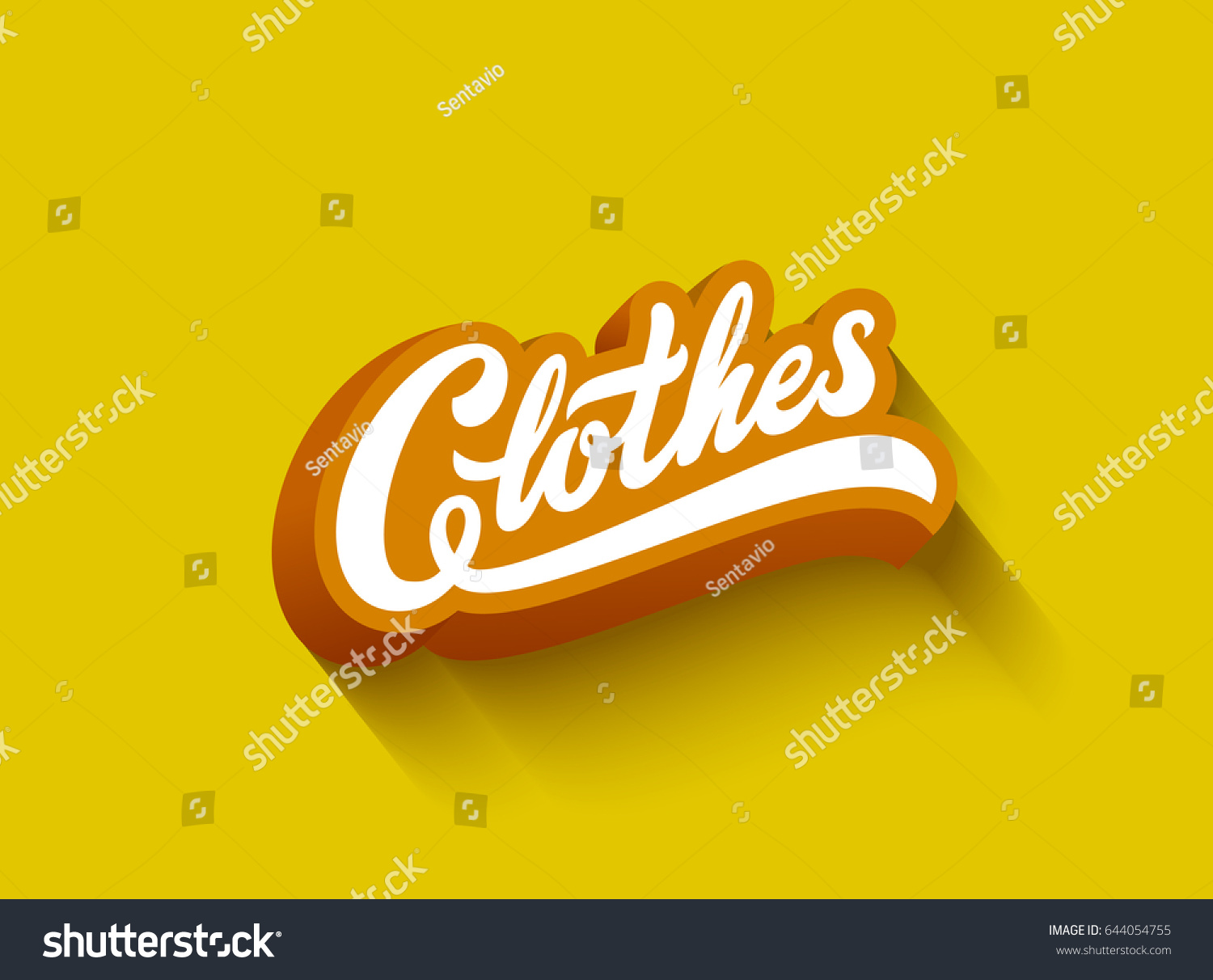 Clothes Text 3d Vector Lettering Poster Stock Vector (Royalty Free ...