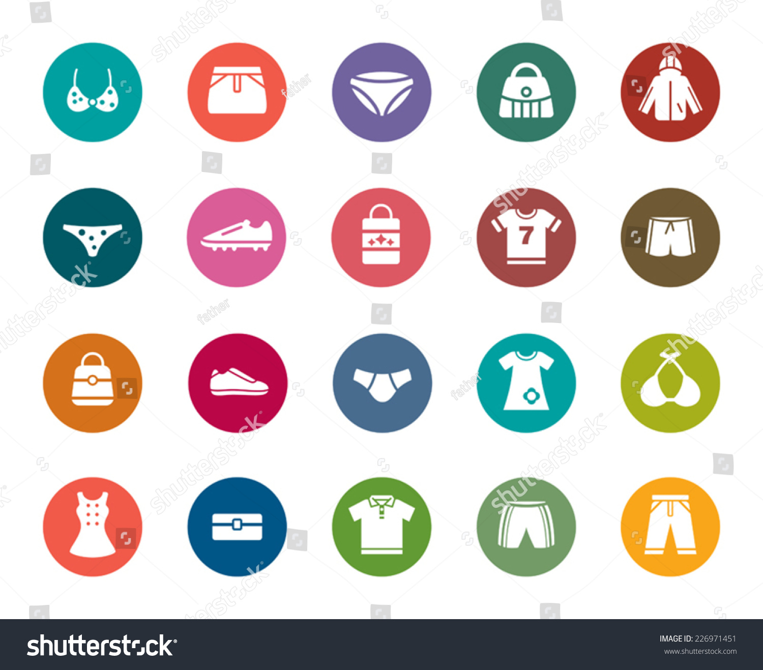 Clothing And Accessories Color Icons Stock Vector Illustration ...