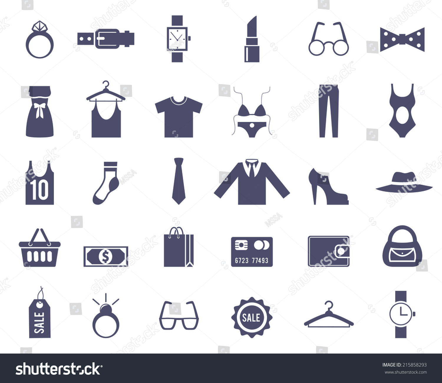Clothing And Accessories Themed Graphics On White Background Stock ...
