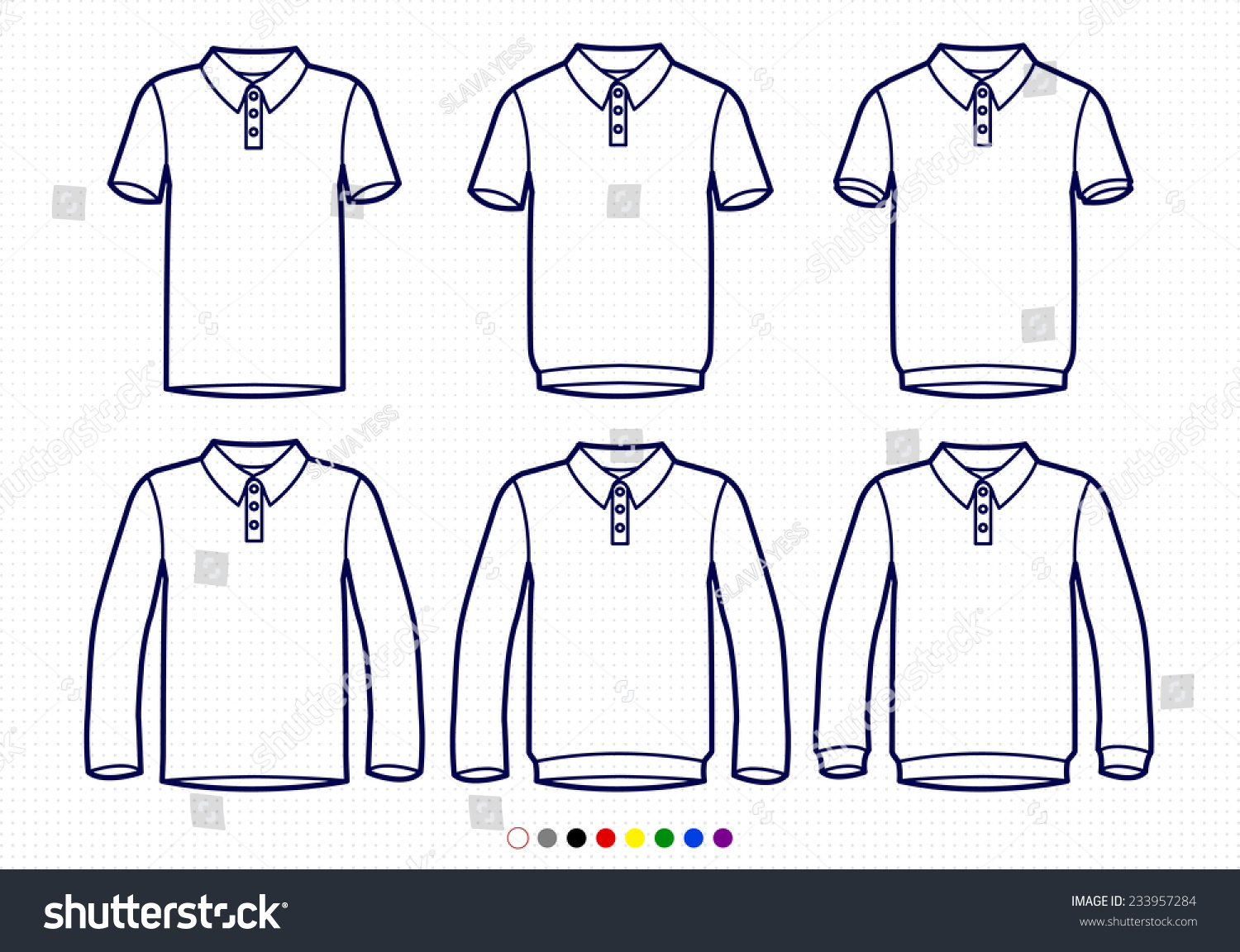 Clothing Pictograms One Color Outline Polo Stock Vector 233957284 ...