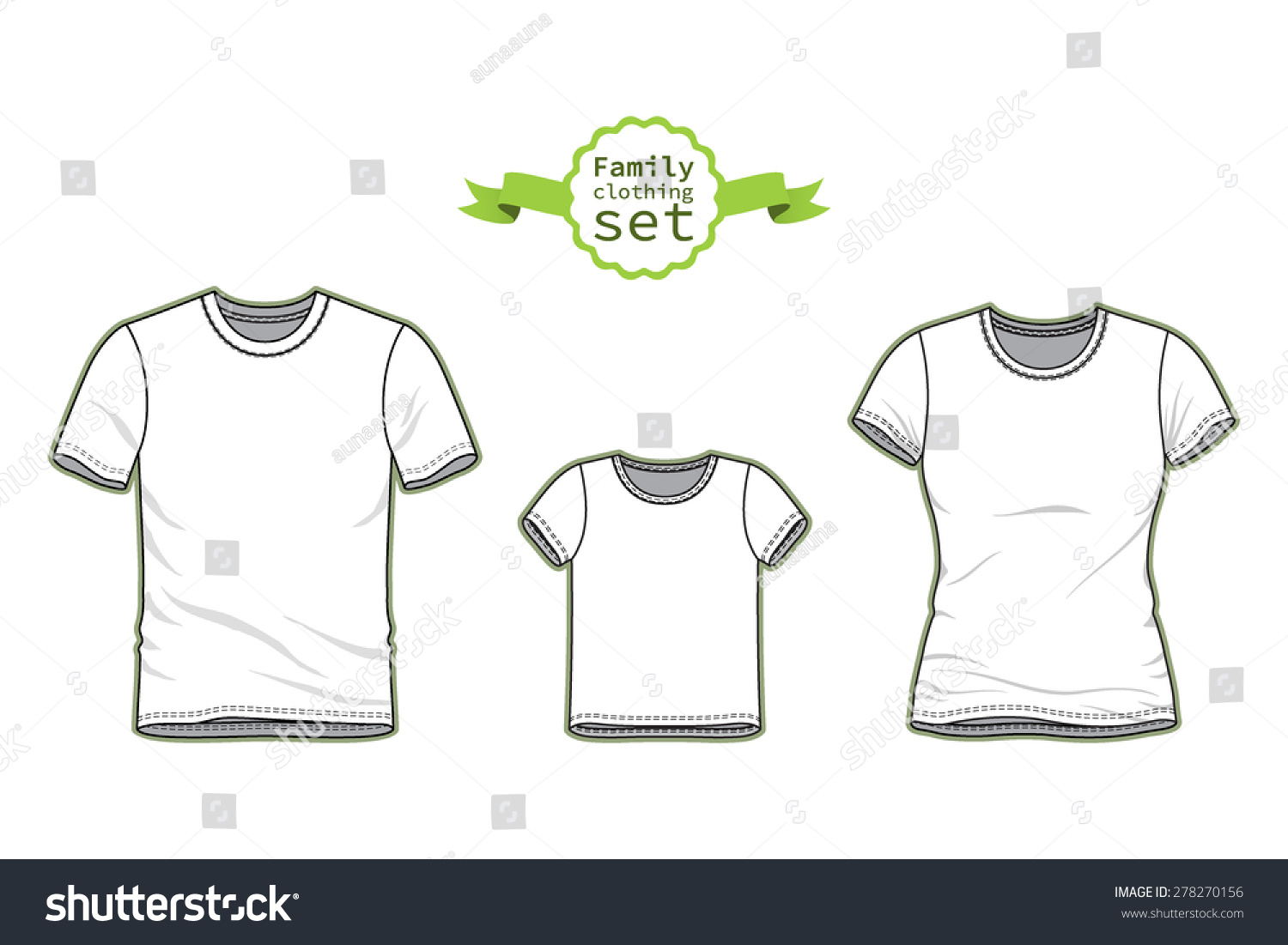 Clothing Set Blank Templates Tshirts Casual Stock Vector (Royalty Free ...