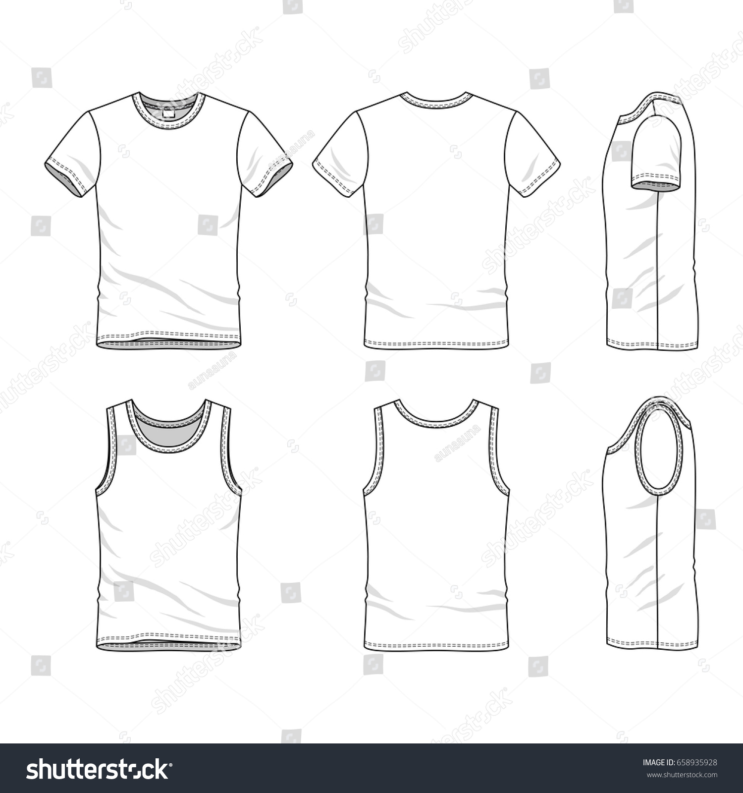 Clothing Set Blank Vector Templates White Stock Vector 658935928 ...