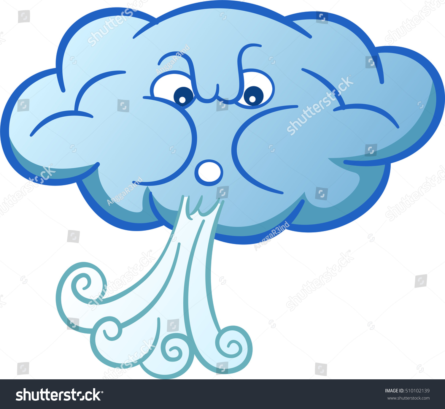 Cloud Blowing Wind Cartoon Stock Vector 510102139 - Shutterstock