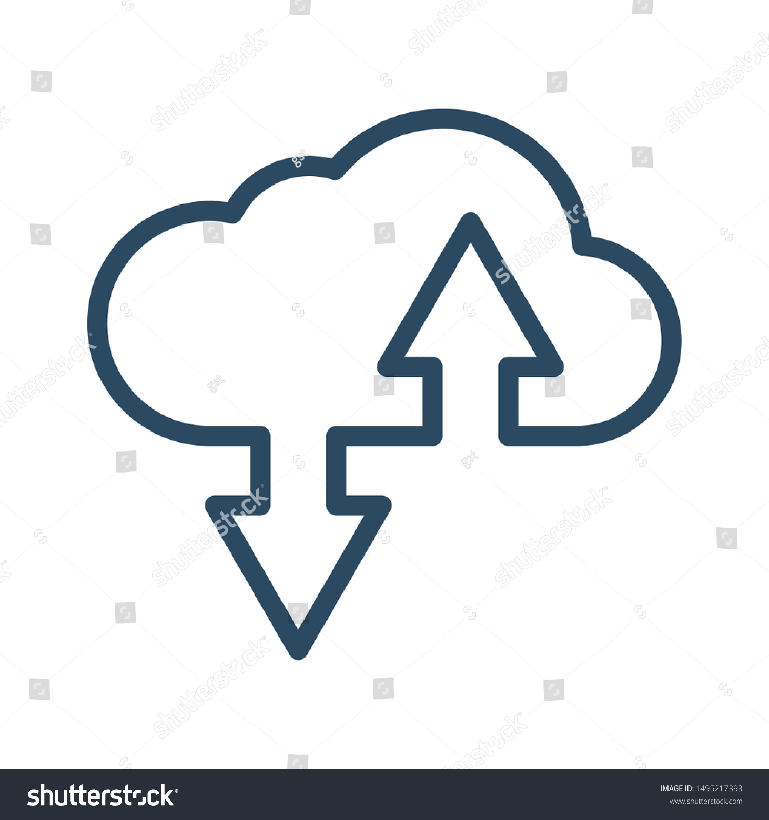 Cloud Computing Design Storage Technology Virtual Stock Vector Royalty Free 1495217393