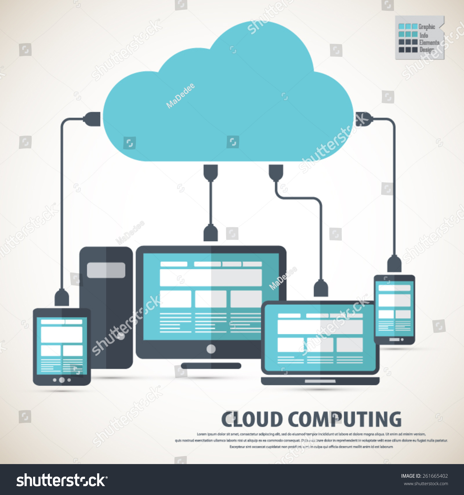 Cloud Computing - Devices Connected. Eps10 Vector. All Elements Are In ...