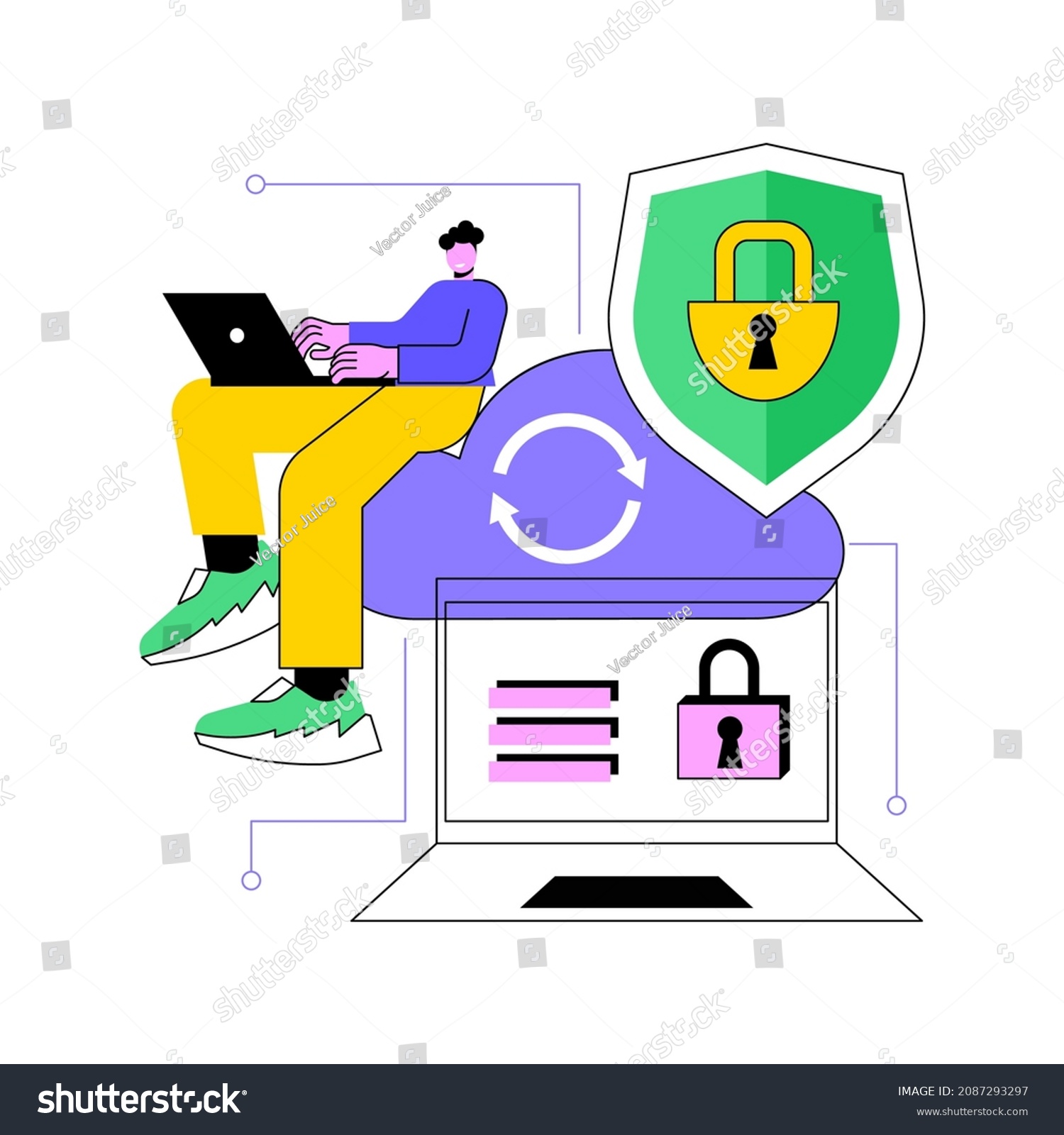 cybersecurity concept: person working on laptop clip art preview