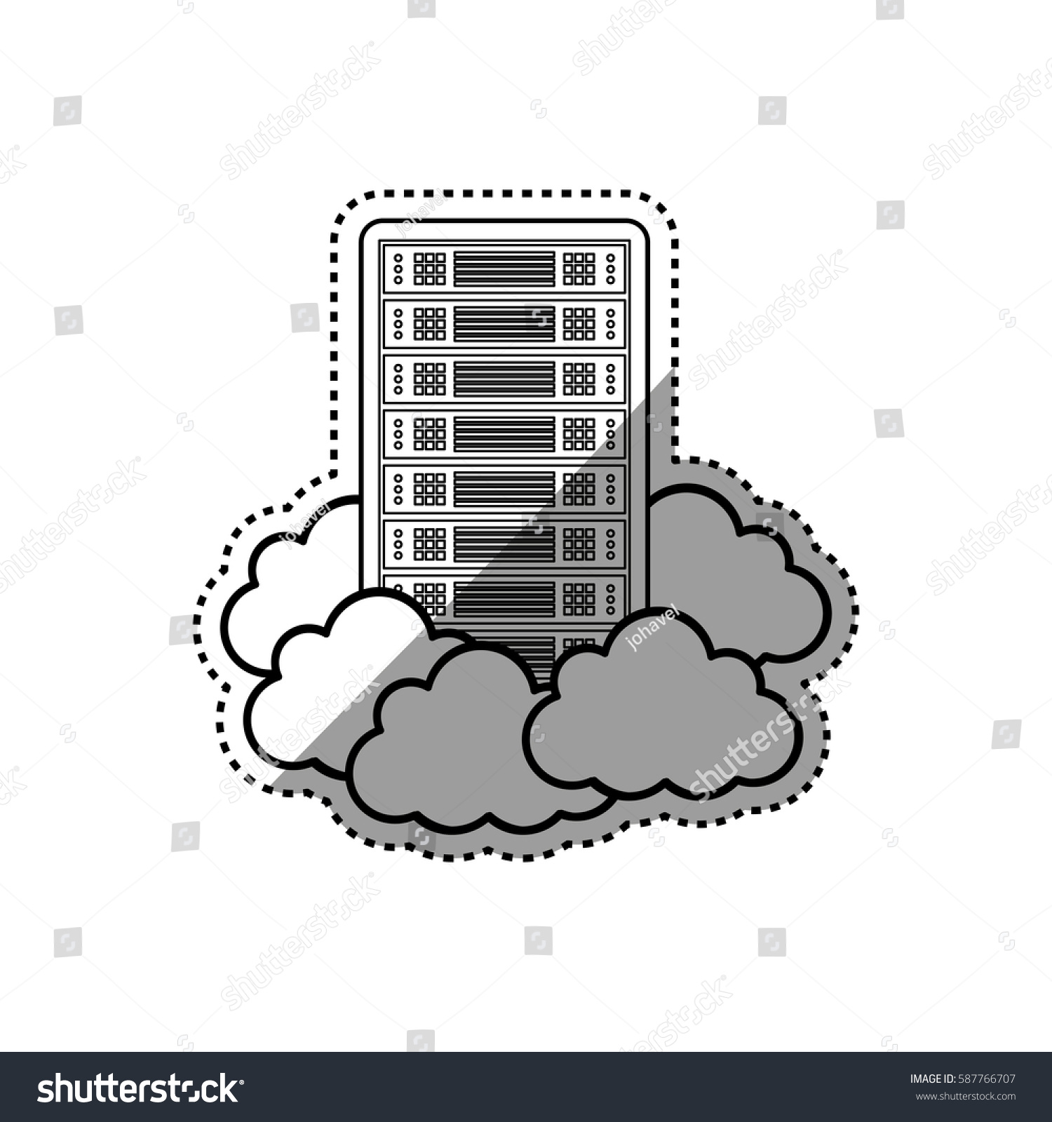 Cloud Computing Technology Icon Vector Illustration Stock Vector ...
