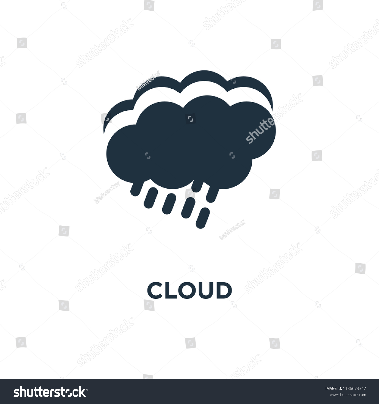 Cloud Icon Black Filled Vector Illustration Stock Vector (Royalty Free ...