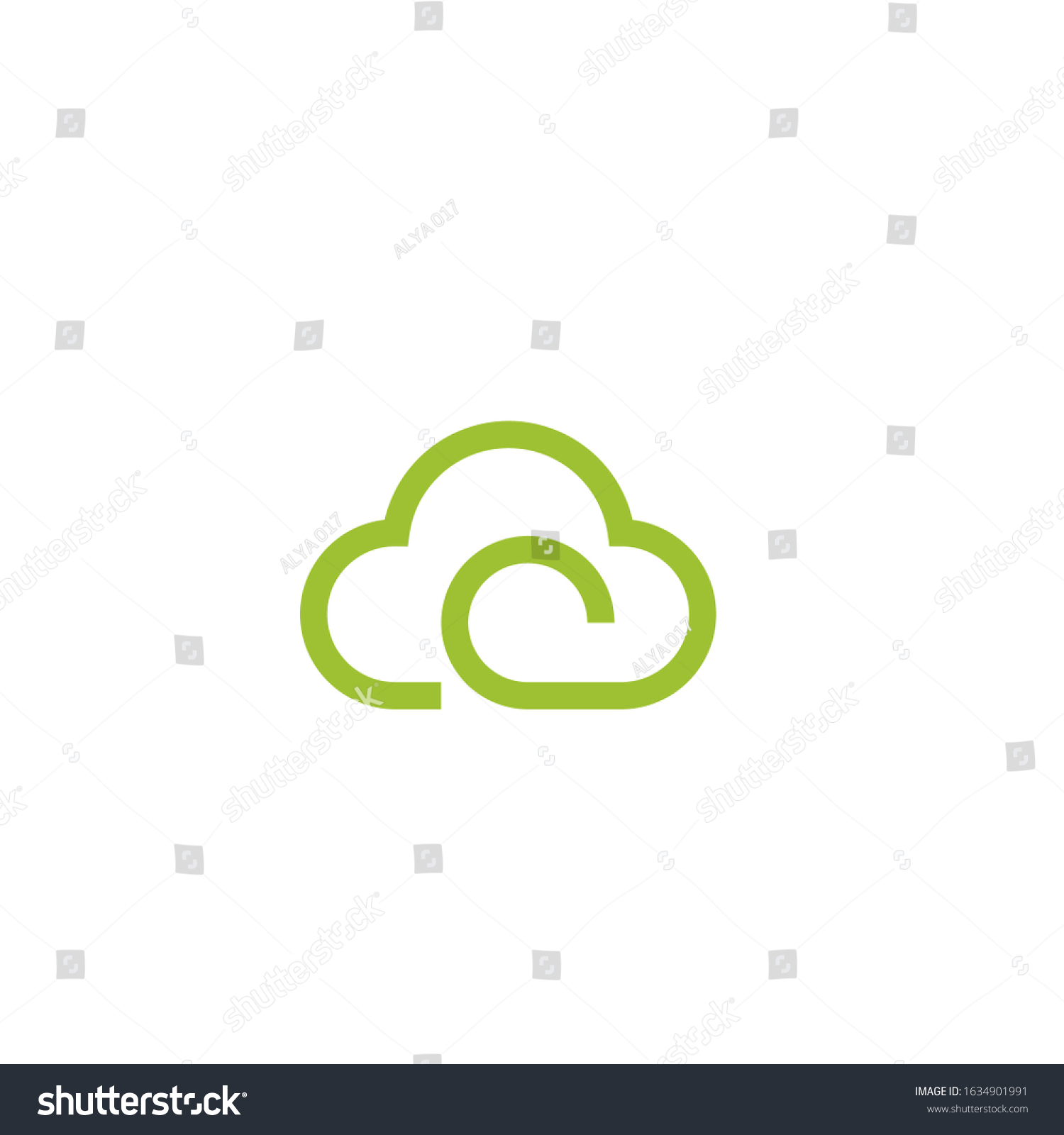 Cloud Logo Modern Sign Template Stock Vector (Royalty Free) 1634901991