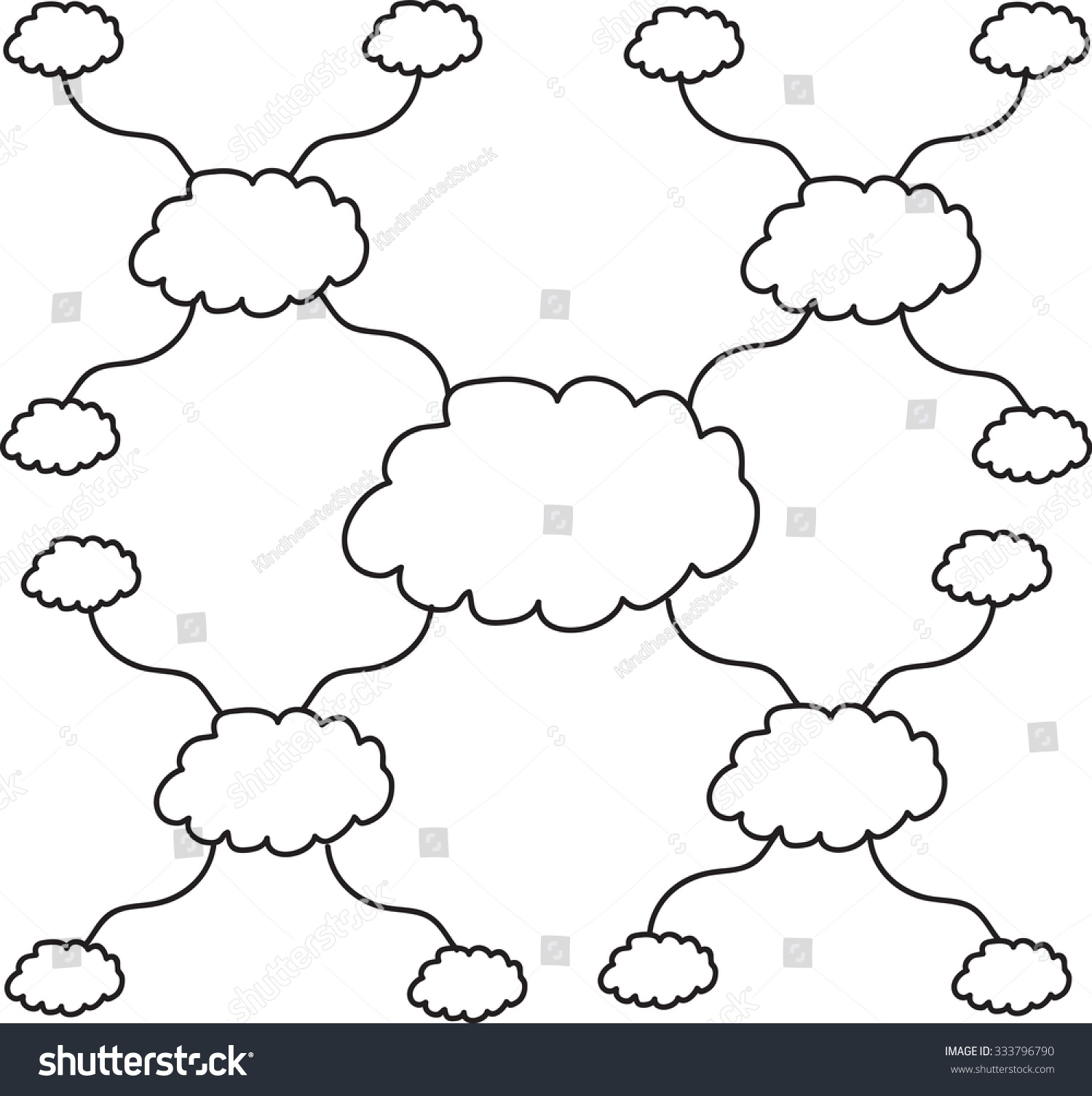 Cloud Mind Mapping Model, Flow Chart Template Stock Vector 333796790 ...