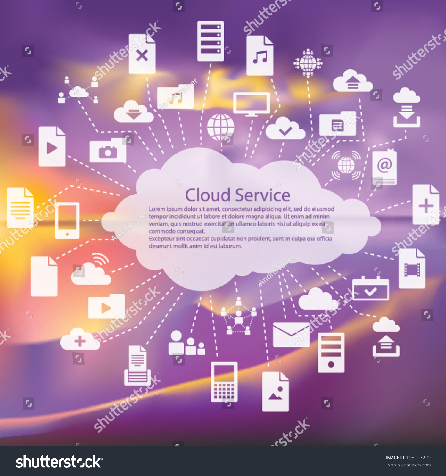 Cloud Service Flat Icons Pack Vector Stock Vector Royalty Free