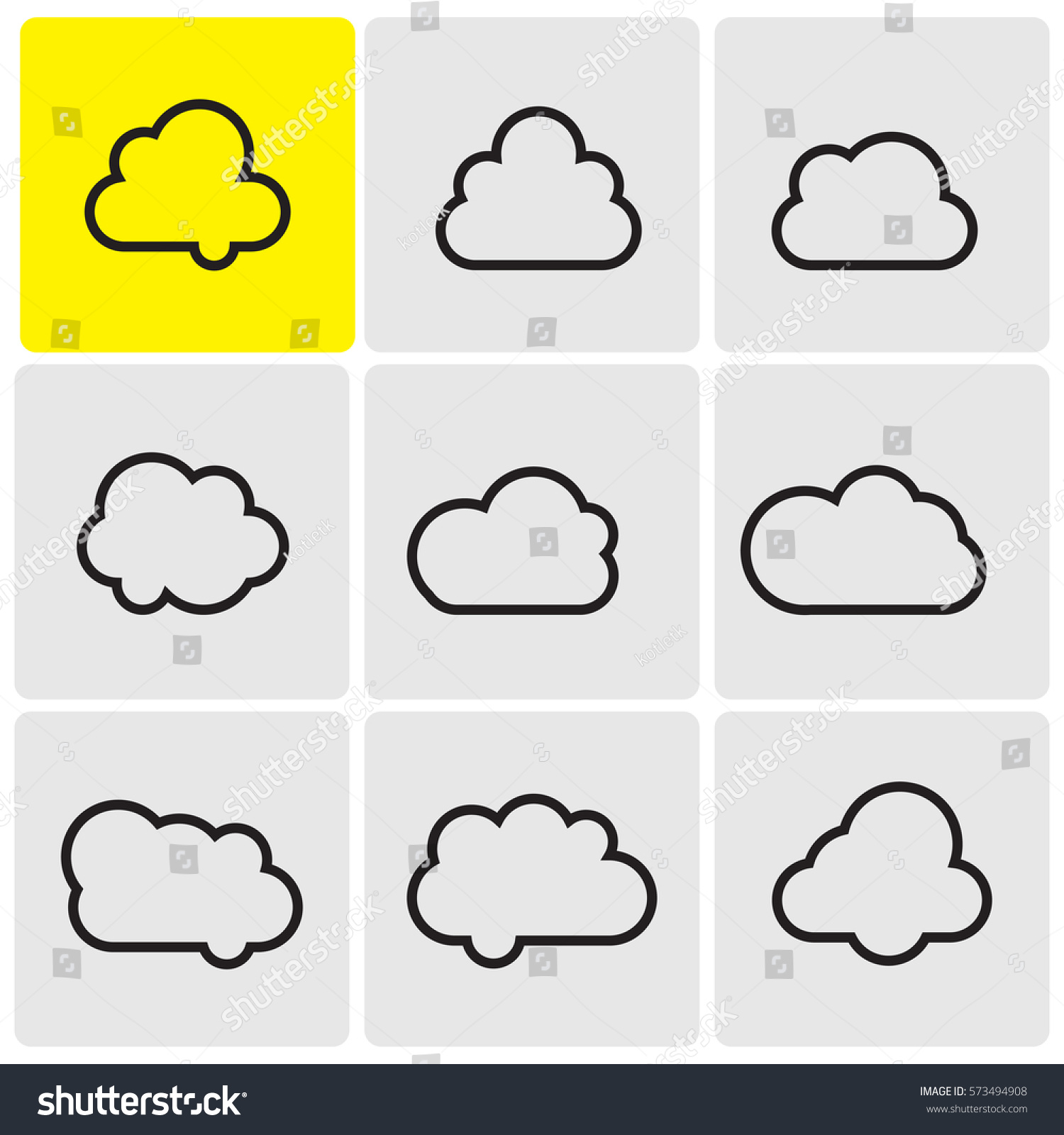 Clouds Line Icons Stock Vector 573494908 - Shutterstock